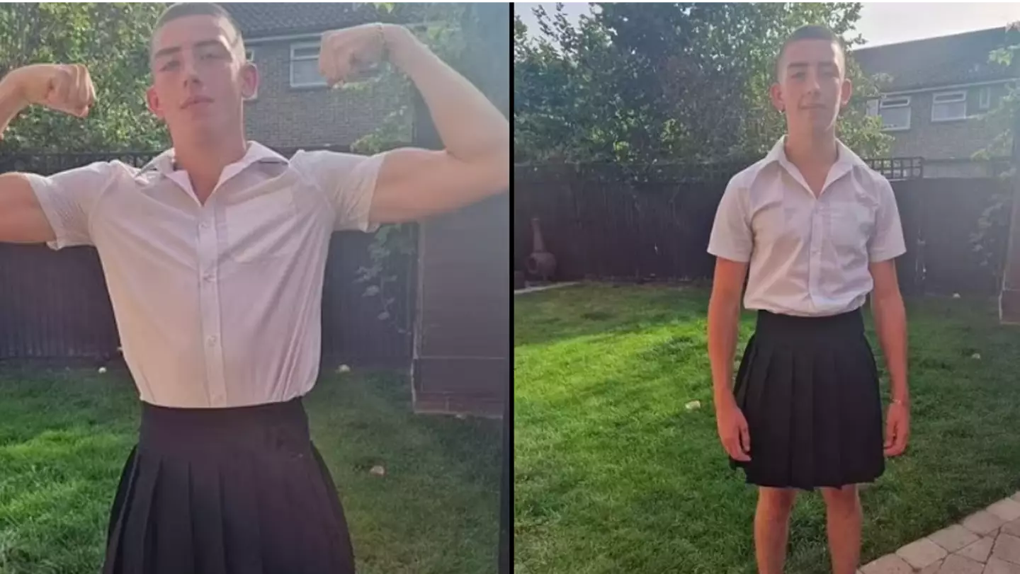 Lad forces school to make uniform rule change after turning up to class in skirt