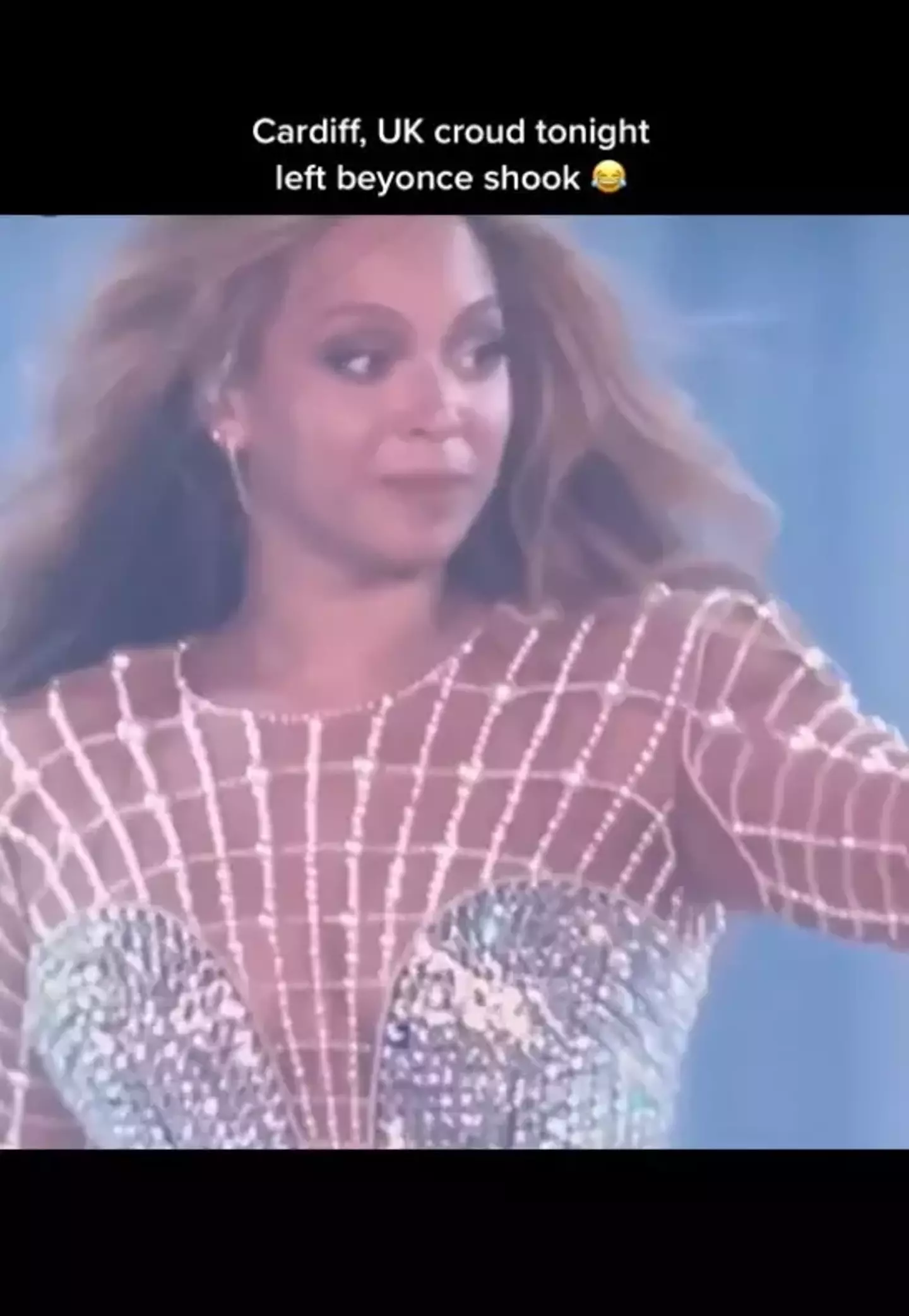 Beyonce was left 'shook' by the Welsh crowd.