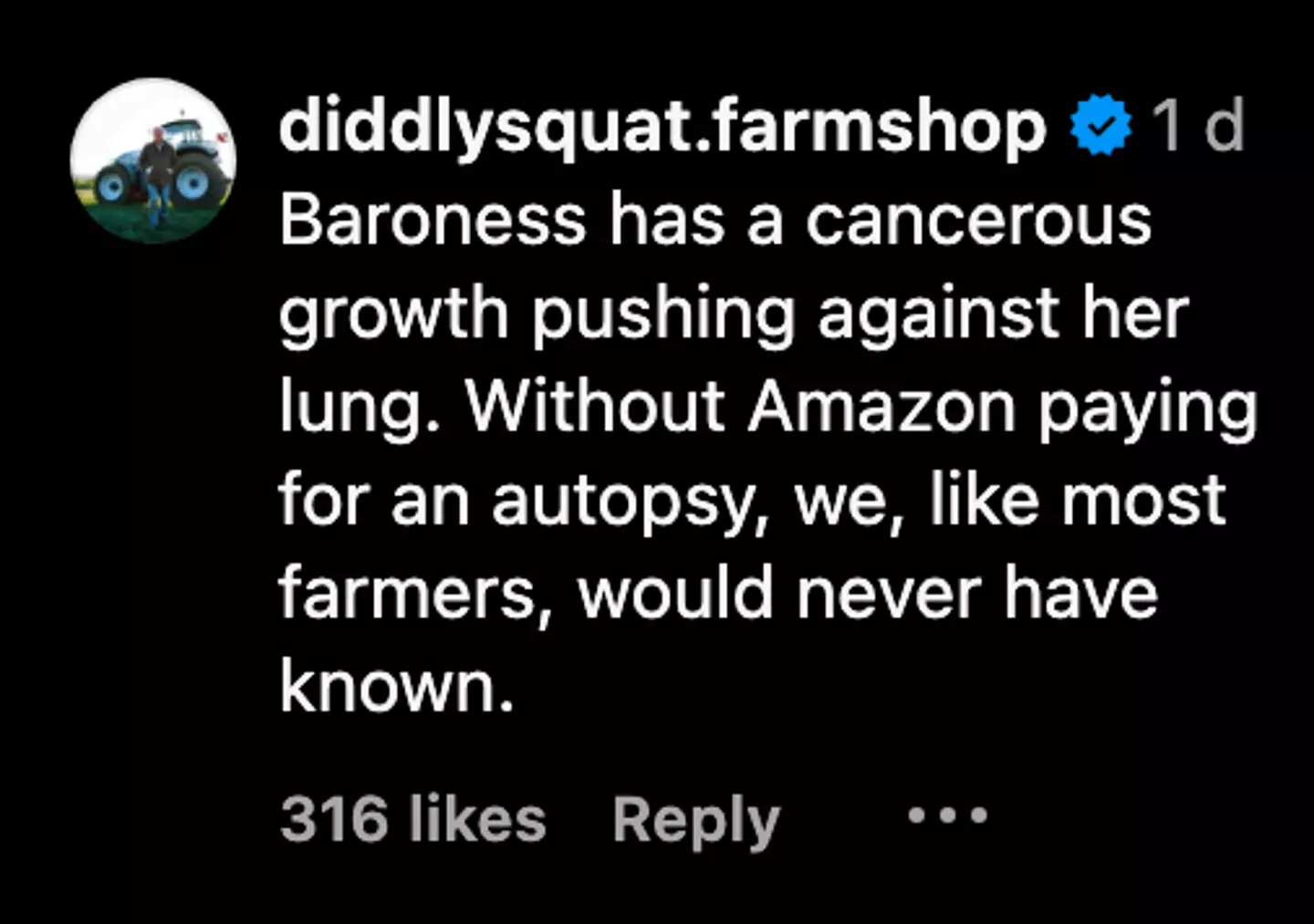 An honest account from the farm team. (Instagram/@diddlysquat.farmshop)