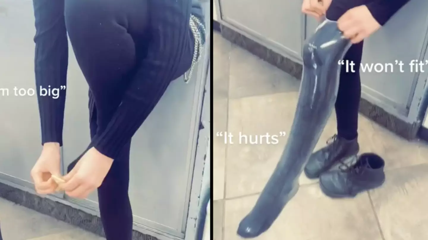 Woman Puts Condom On Her Leg To Call Out Men Who Say They're 'Too Big