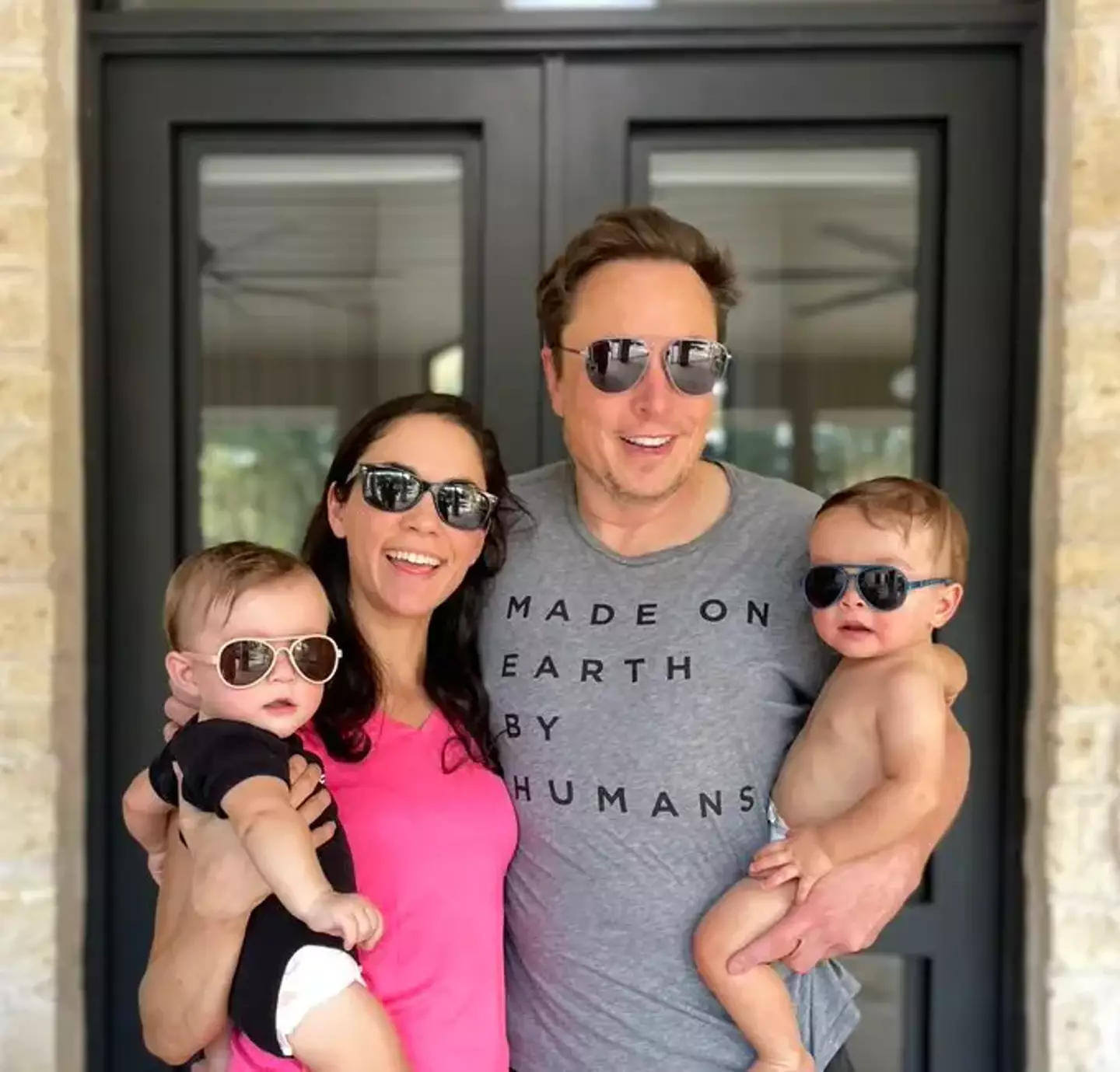 Elon and Shivon with two of their children. (@shivon/X)