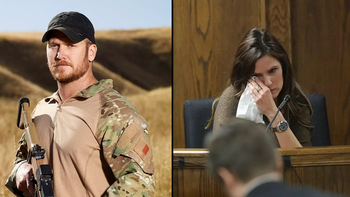Chris Kyle's widow broke down in tears describing text which made her worried about her husband
