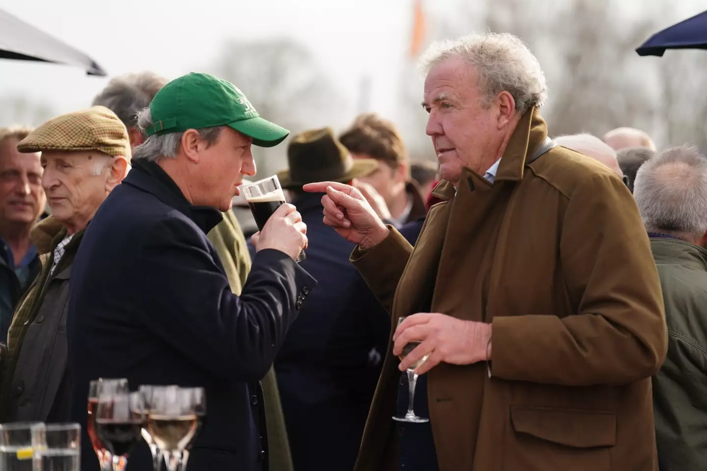 Clarkson enjoying a drink with a certain former Prime Minister who happens to be Diddly Squat's next door neighbour. (David Davies/PA Wire)