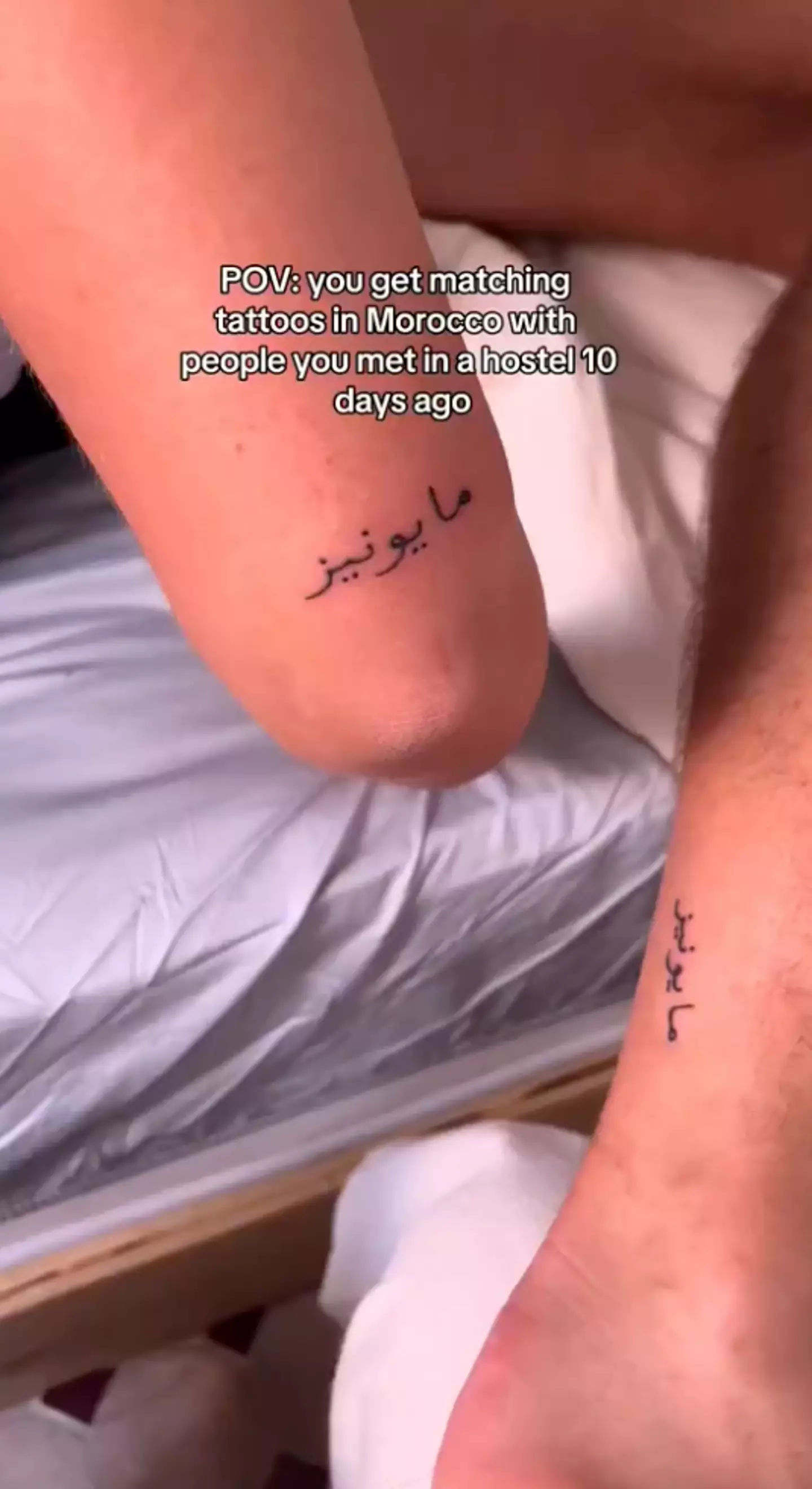 Over one million social media were stunned after tourist Caitlin Delphine showcased her tattoo on TikTok.