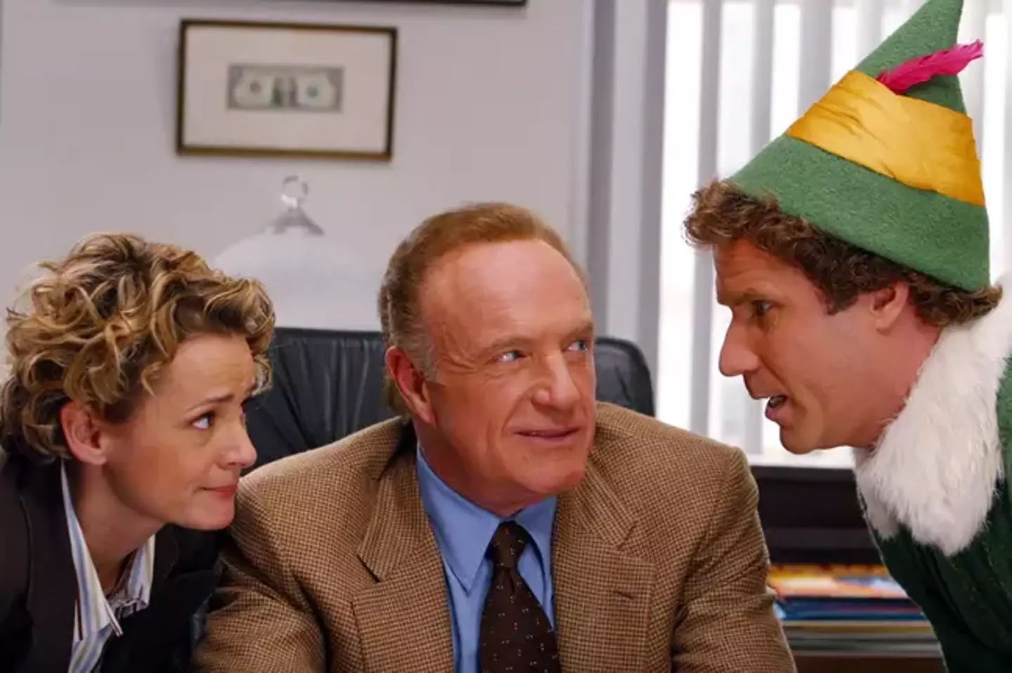 From left: Amy Sedaris, James Caan, and Will Ferrell in Theron's favourite movie Elf.