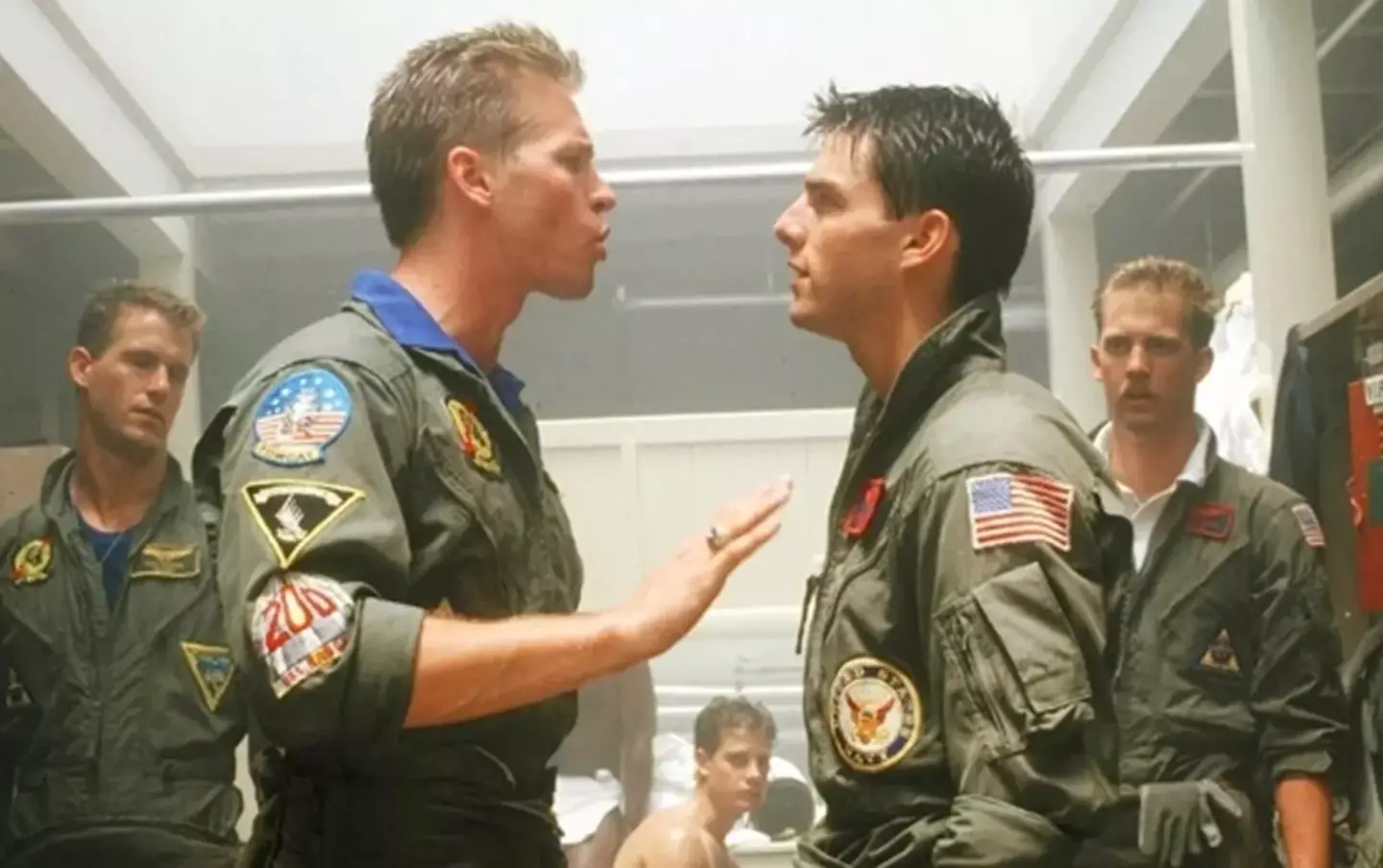 Val Kilmer and Tom Cruise in the 1986 original. (