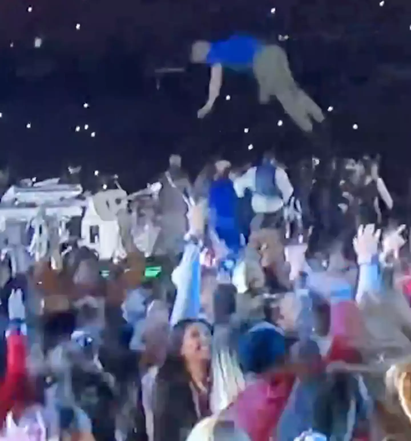 An Usher fan ended up airborne during Lil Jon's song 'Turn Down For What'.