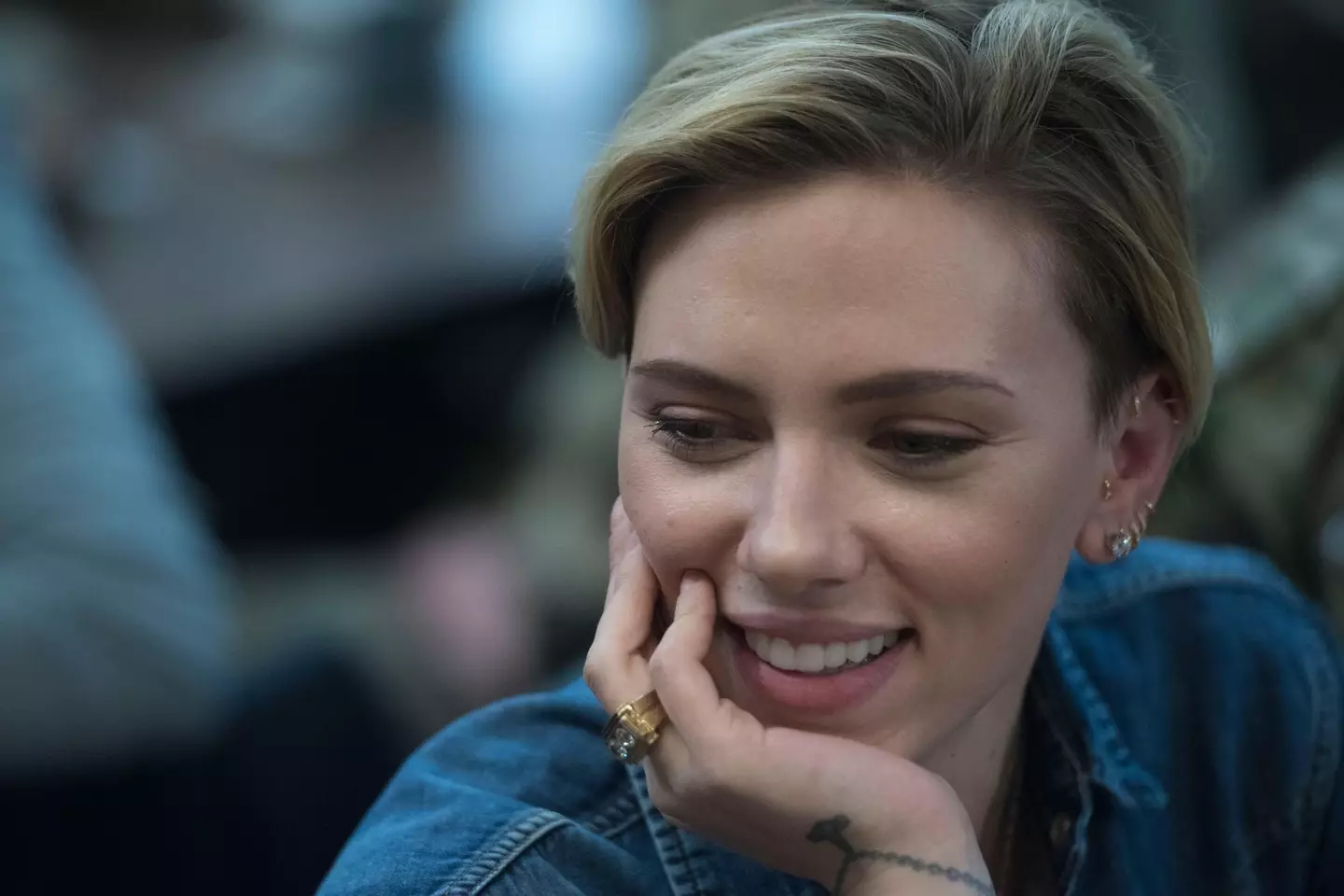 Scarlett Johansson revealed how Joaquin Phoenix reacted to her fake orgasm scene.