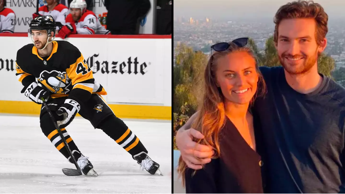 Fiancée of ice hockey player who died after throat was slashed mid-game pays tribute