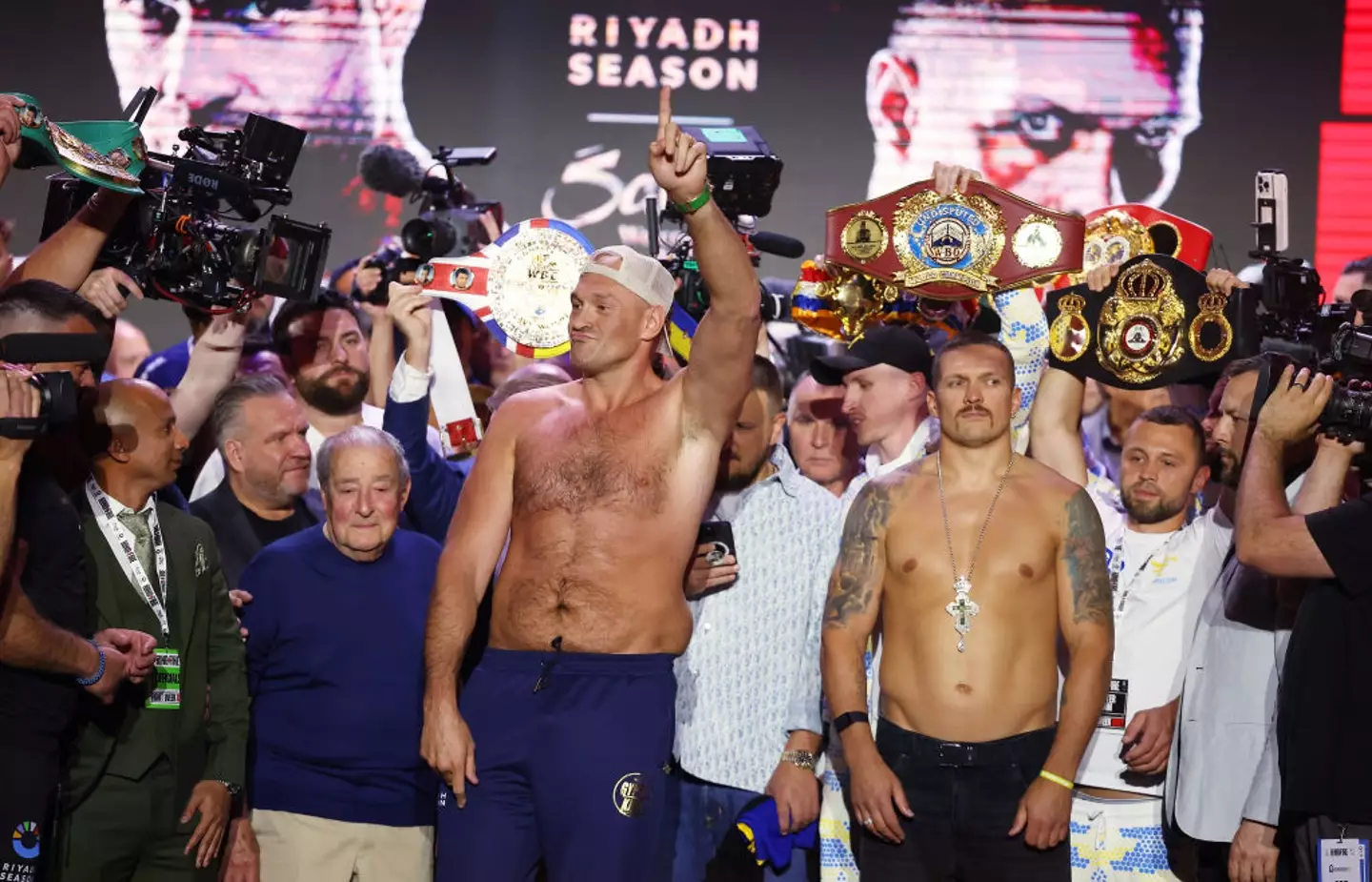 Fury is the slight favourite, ahead of Usyk. (Richard Pelham/Getty Images)