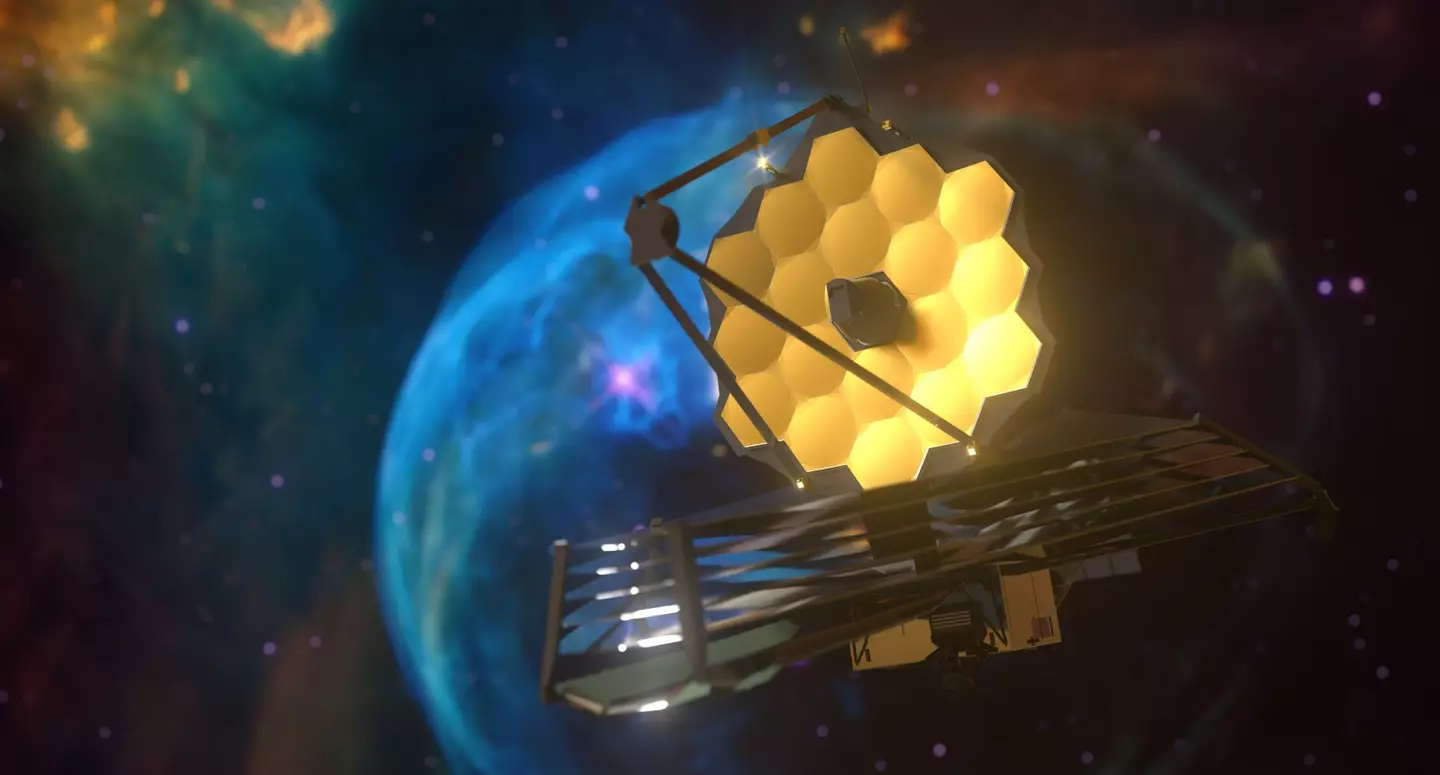 What the James Webb Space Telescope would look like if we could see it floating through space (Getty Stock Images)