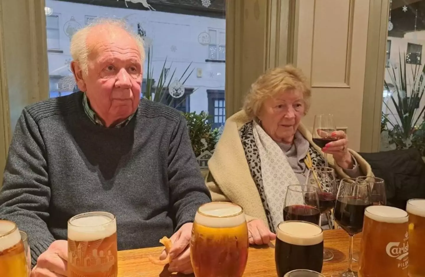Mark said he wanted 'nothing crazy', so the internet bought his grandad eight pints and his nana five glasses of wine.