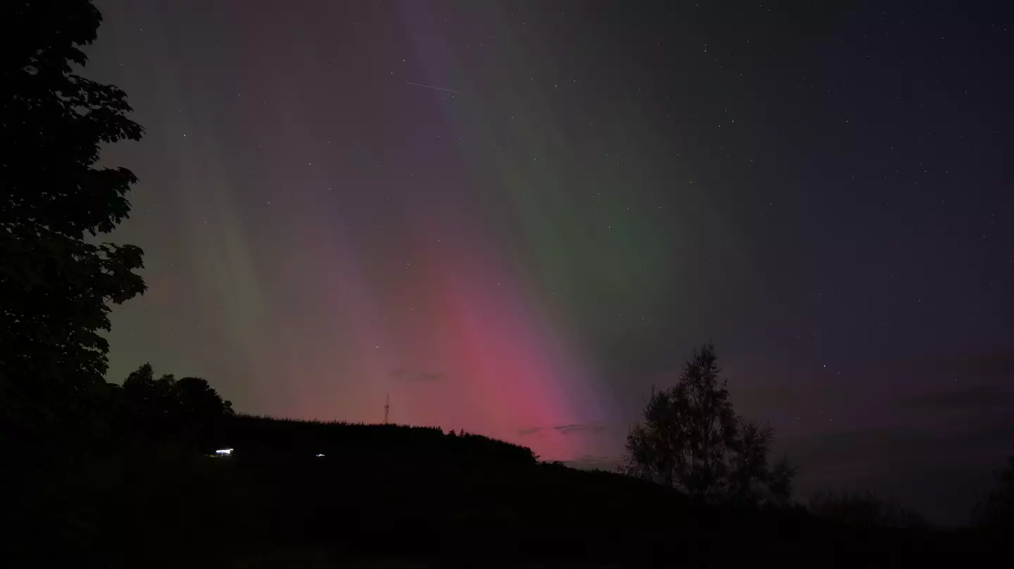 Northern Lights seen in Glasgow, Scotland, on 11 May (Ahmet Fevzi Arican/Anadolu via Getty Images)