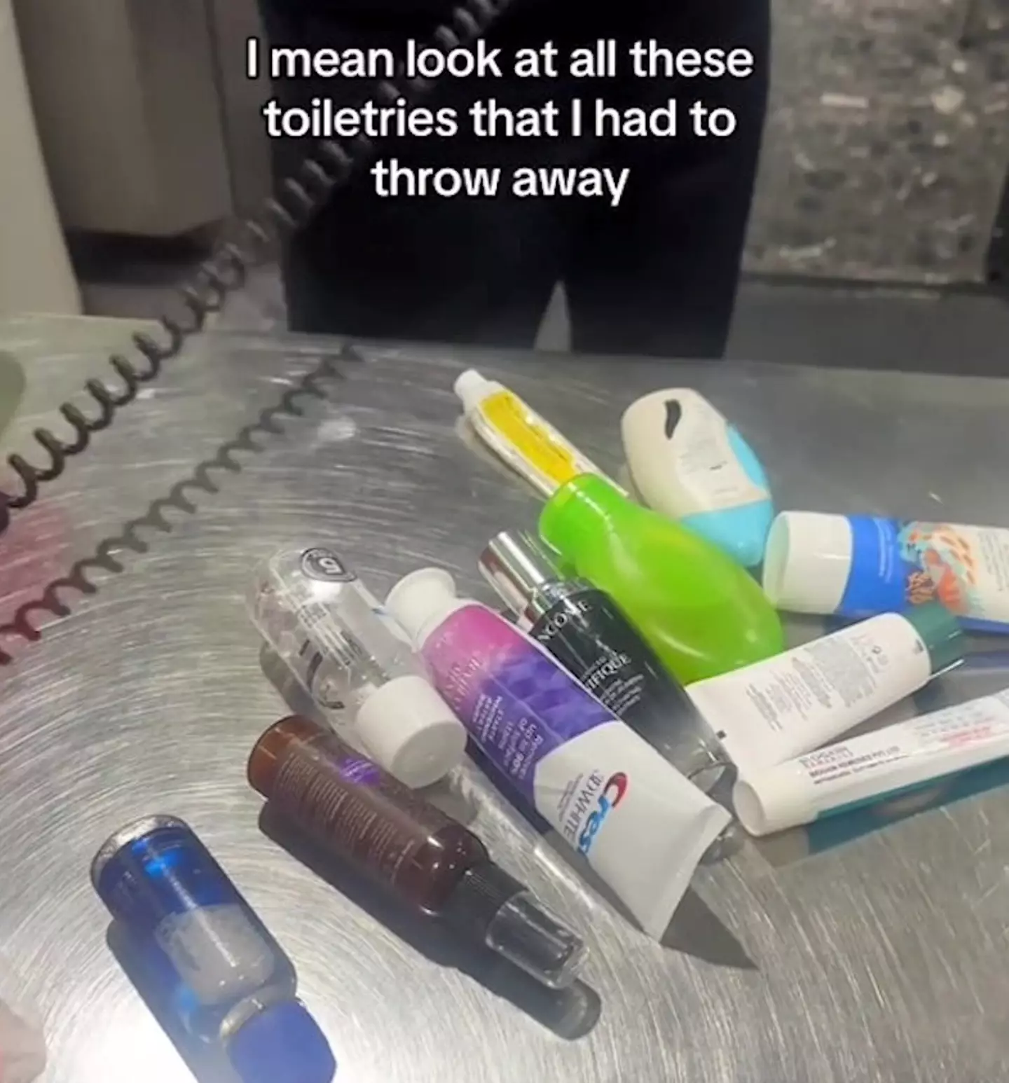 Chloe had to give up numerous toiletries.