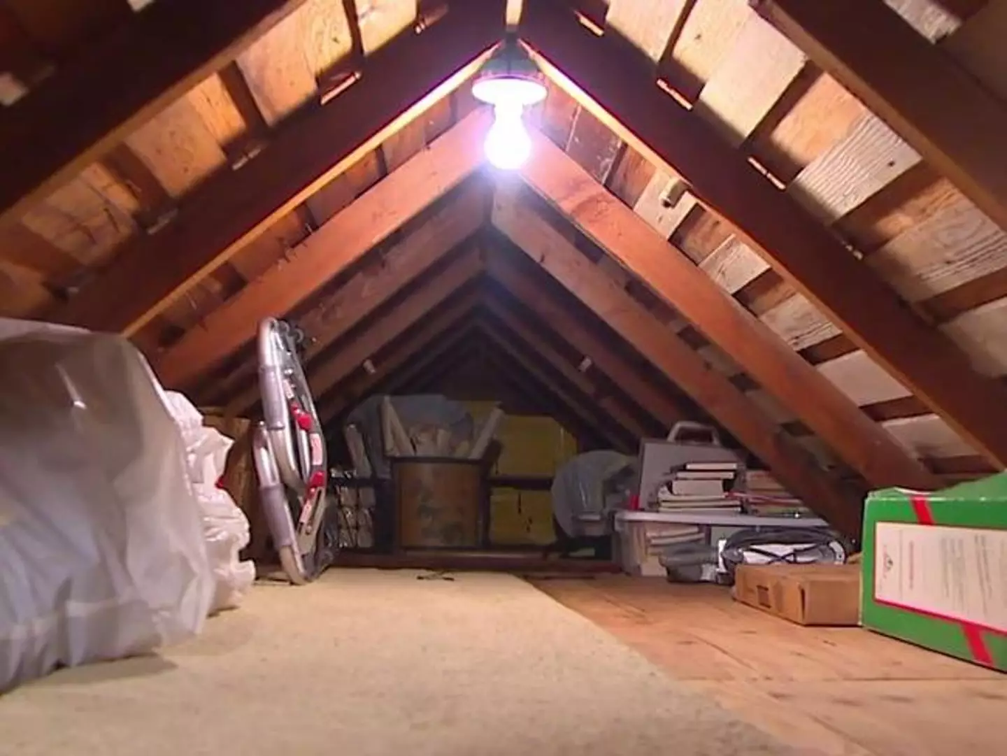 A squatter had been living in his attic.