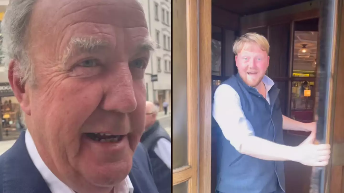 Kaleb Cooper had never seen a revolving door before and his reaction is priceless