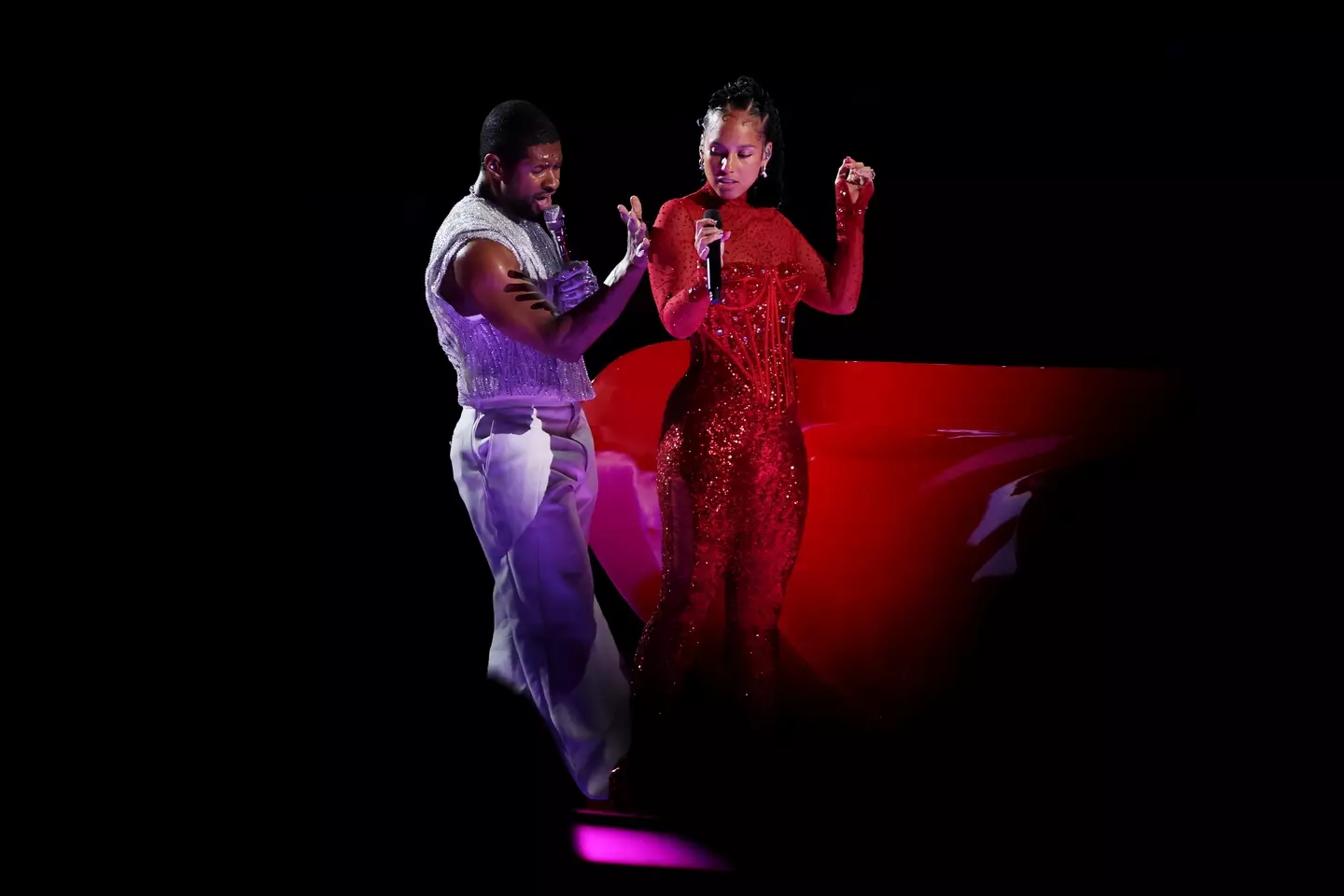 Usher and Alicia Keys tonight.