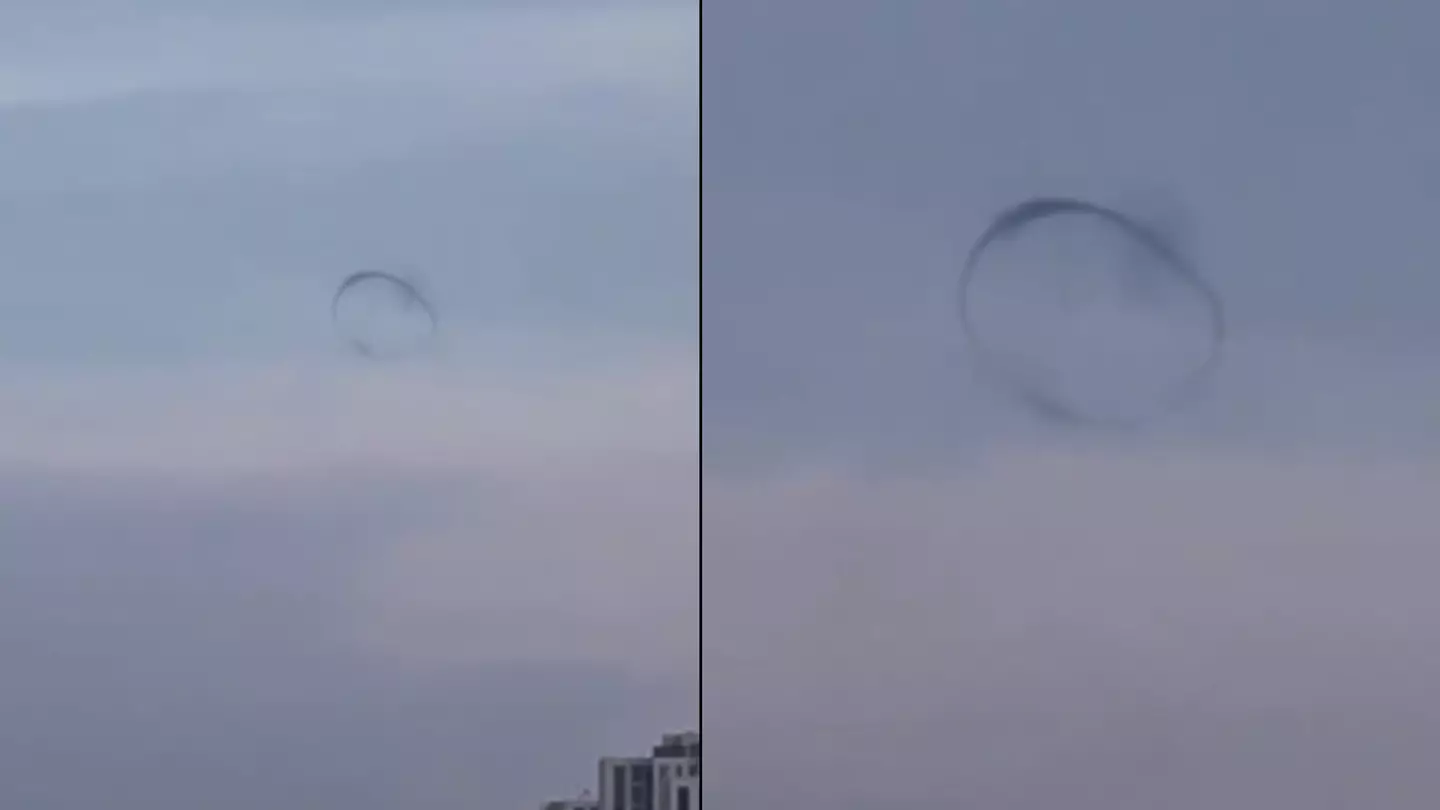 Locals and experts left baffled after unexplained hovering circle appears in sky