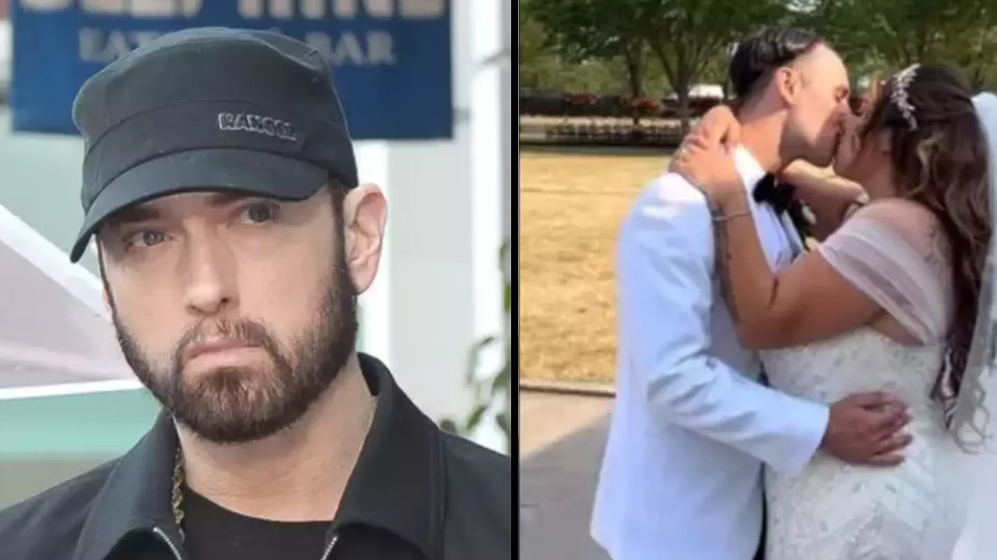 Eminem's adopted daughter Alaina says her famous dad walked her down the aisle at her wedding