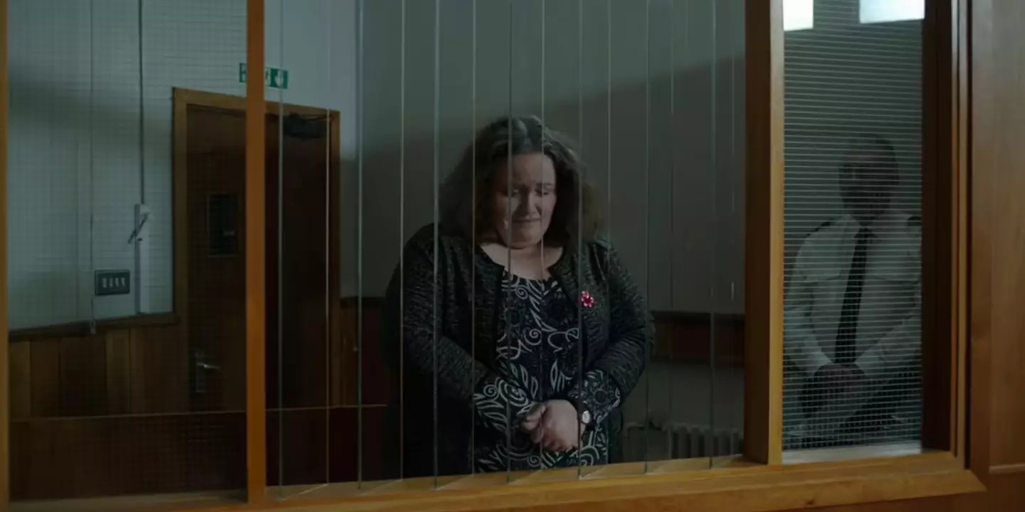 The moment in the show where she pleads guilty to stalking. (Netflix)
