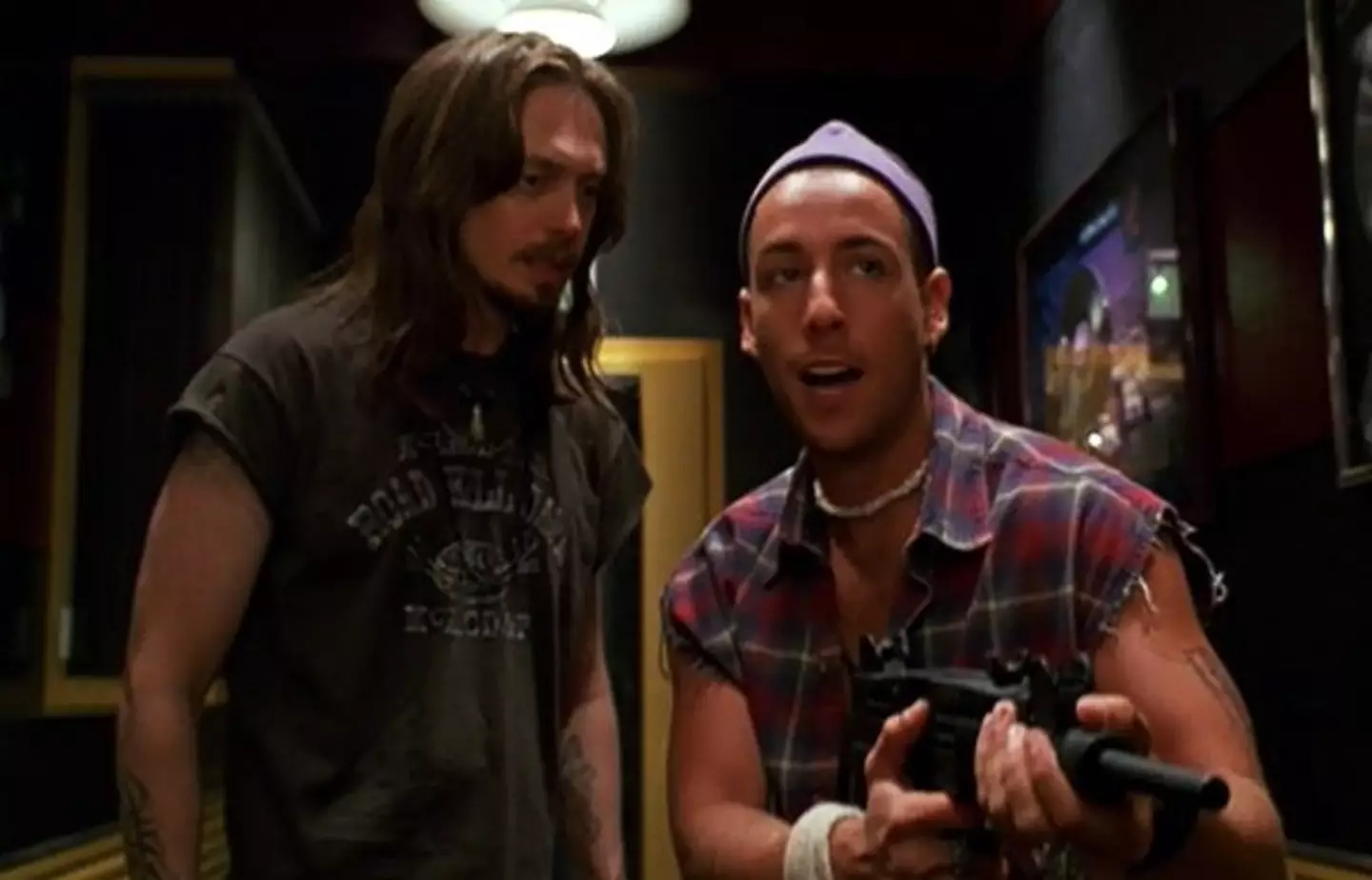 Sandler and Buscemi in Airheads.