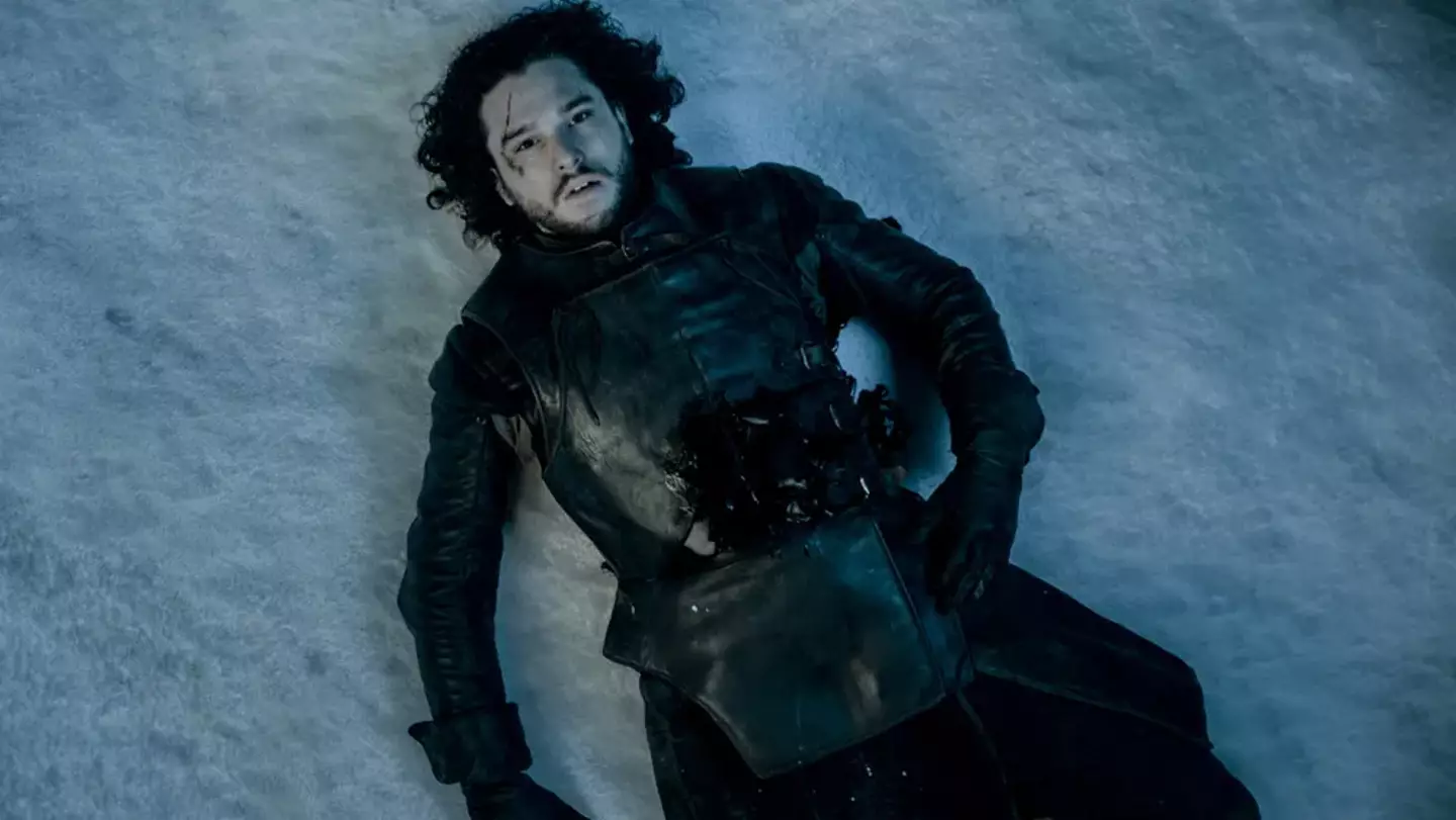 Kit Harington as Jon Snow in his infamous death scene.