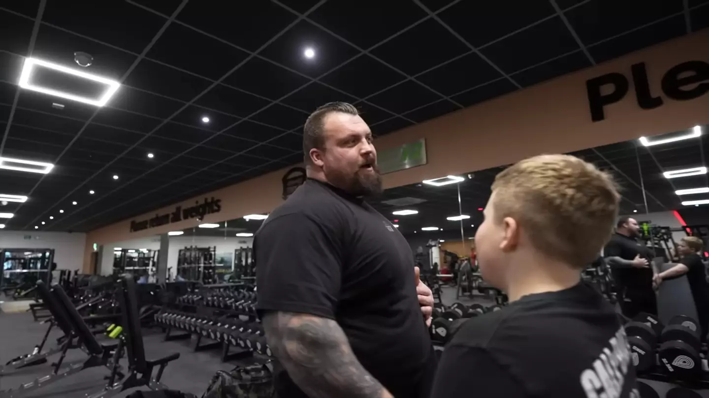 Eddie Hall and his son Maximus enjoy working out together.