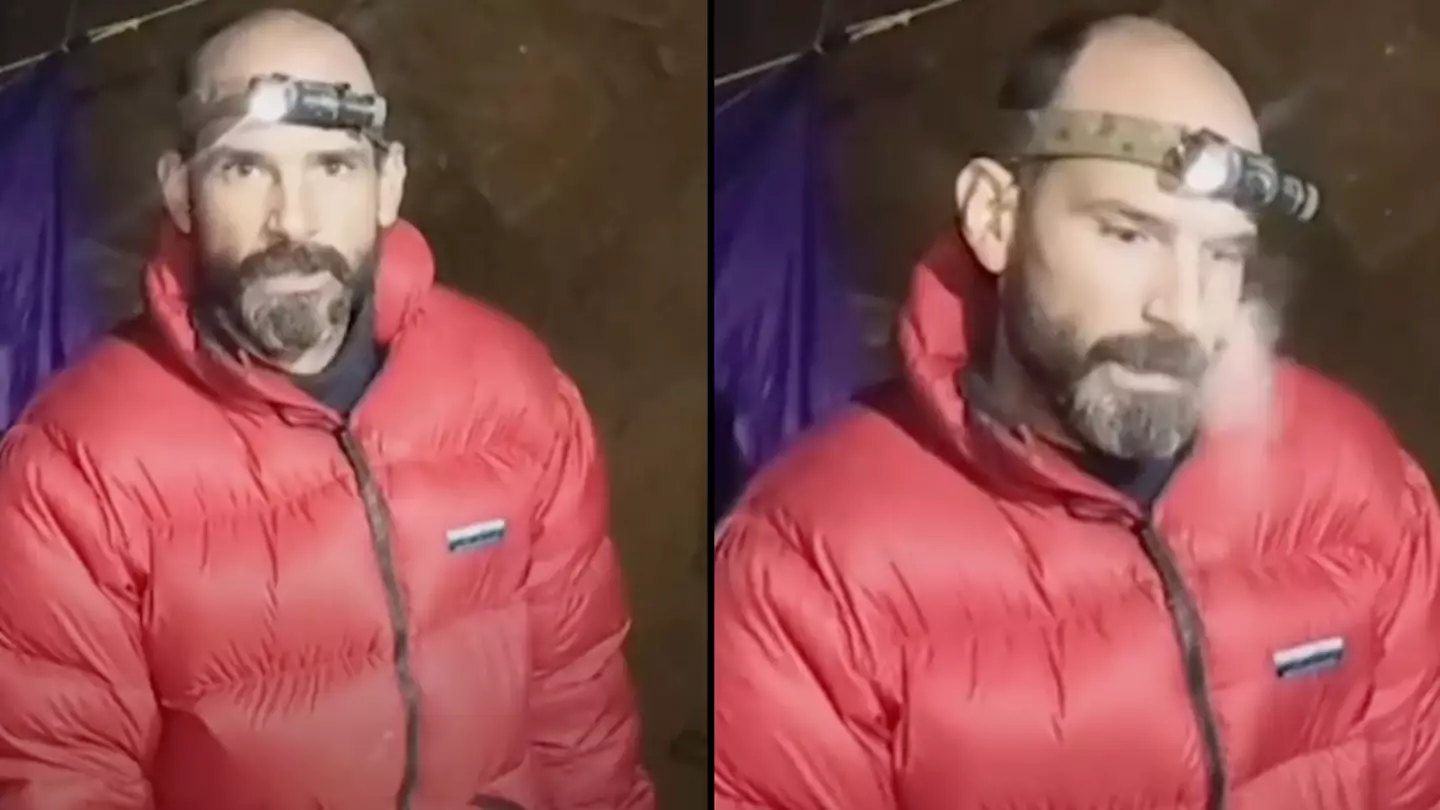Man trapped 3,400ft inside cave shares emotional video after being 'close to edge'