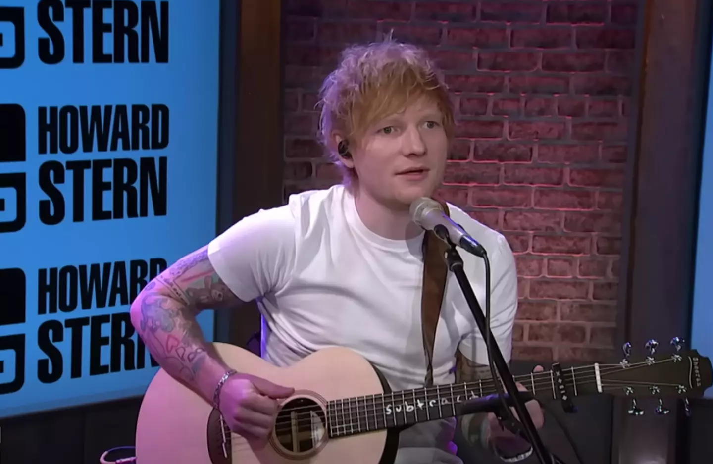 Ed Sheeran said Eminem was responsible for curing his childhood stammer.
