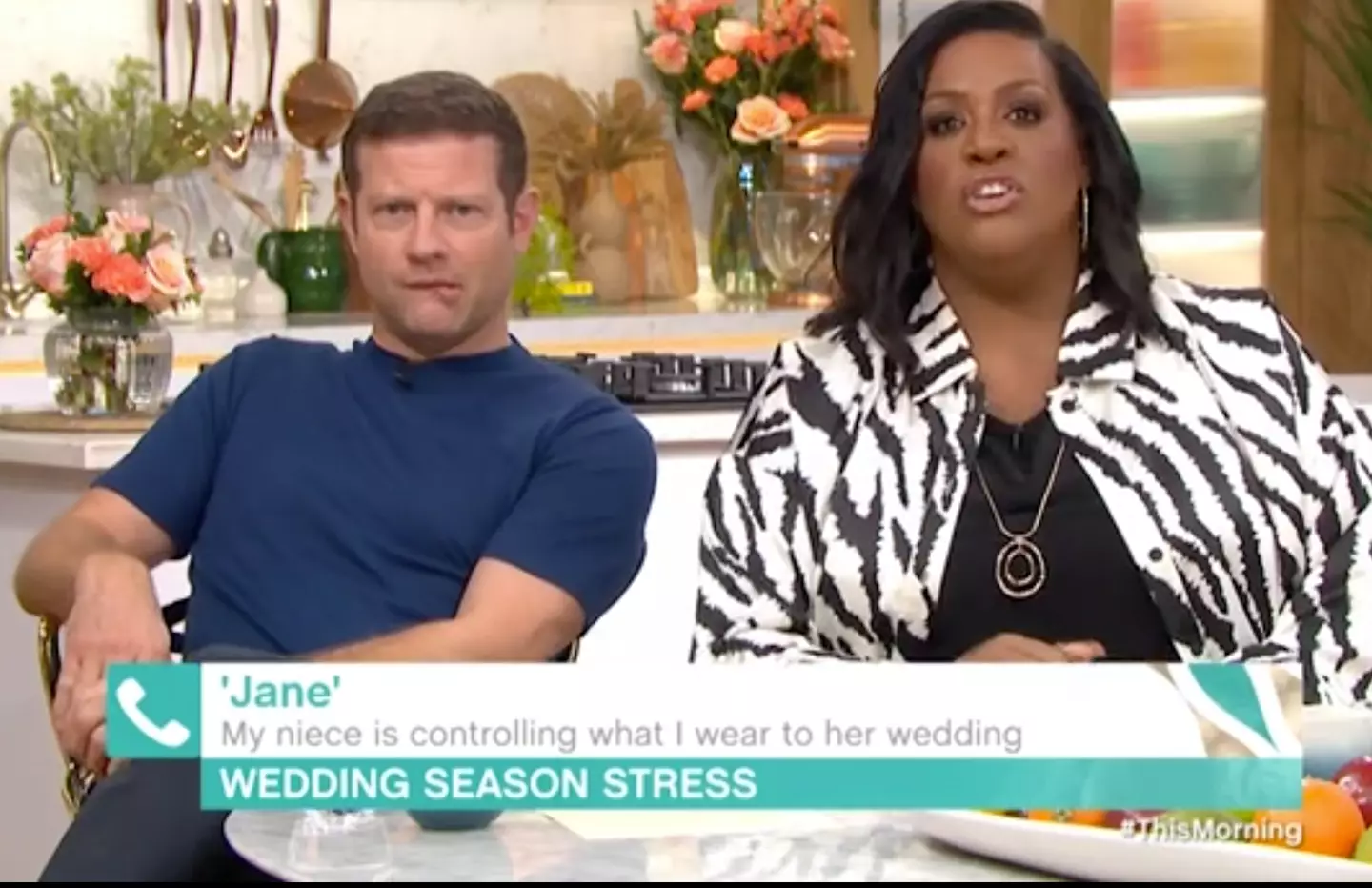 Dermot O'Leary and Alison Hammond reacted to Jane's problem.