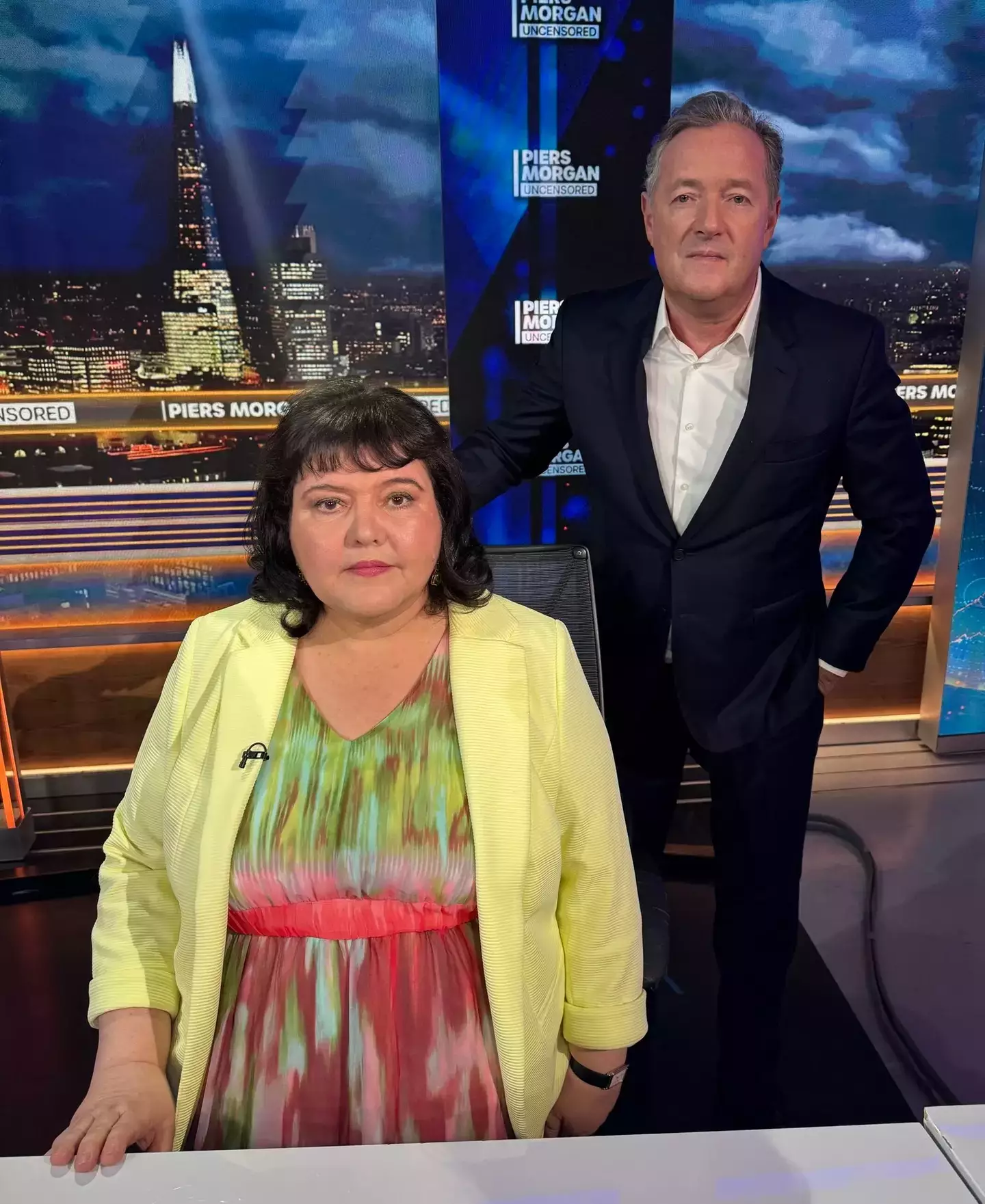 Fiona Harvey was grilled by Piers Morgan, she says. (Talk TV)
