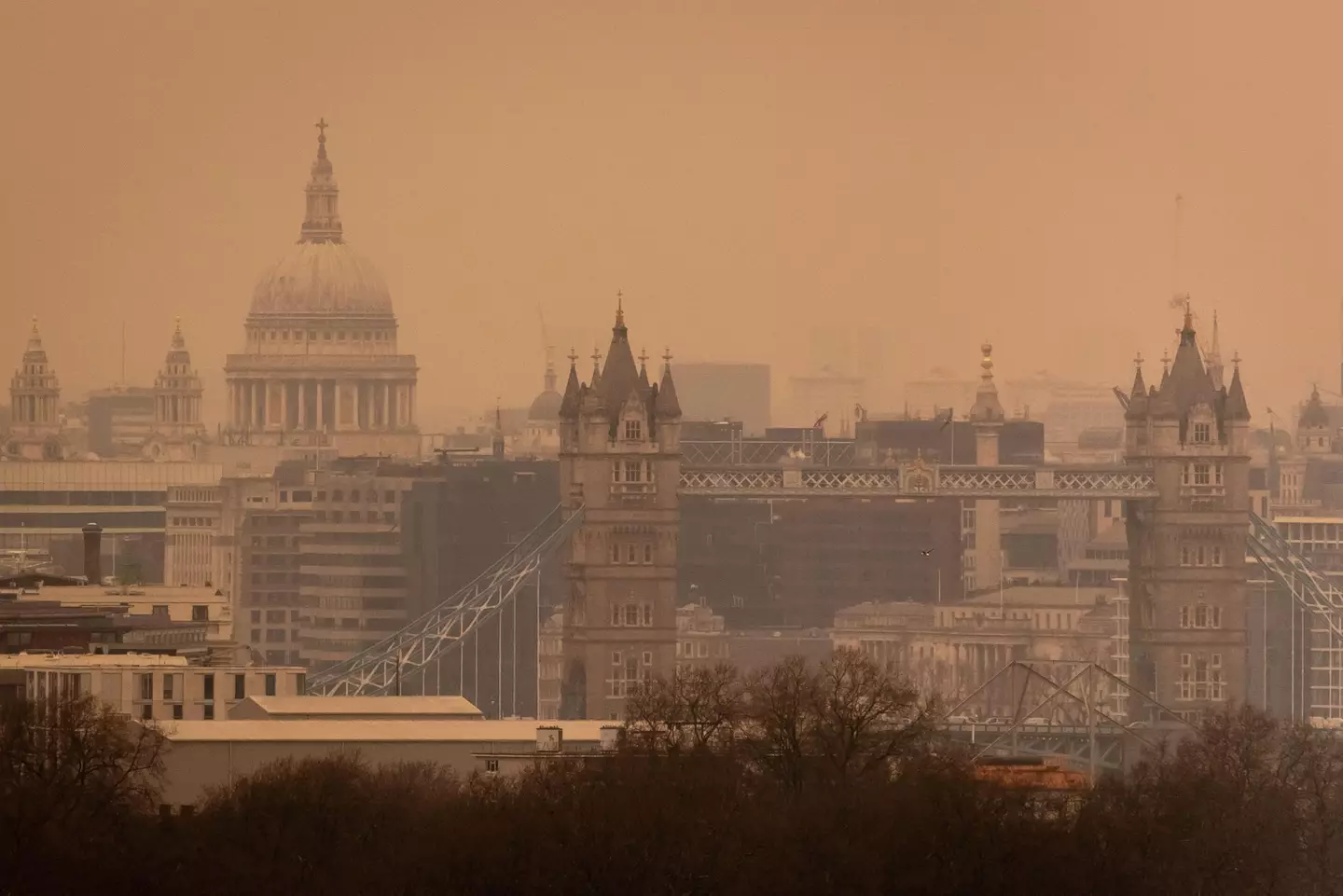 A cloud of Saharan dust in London last month.
