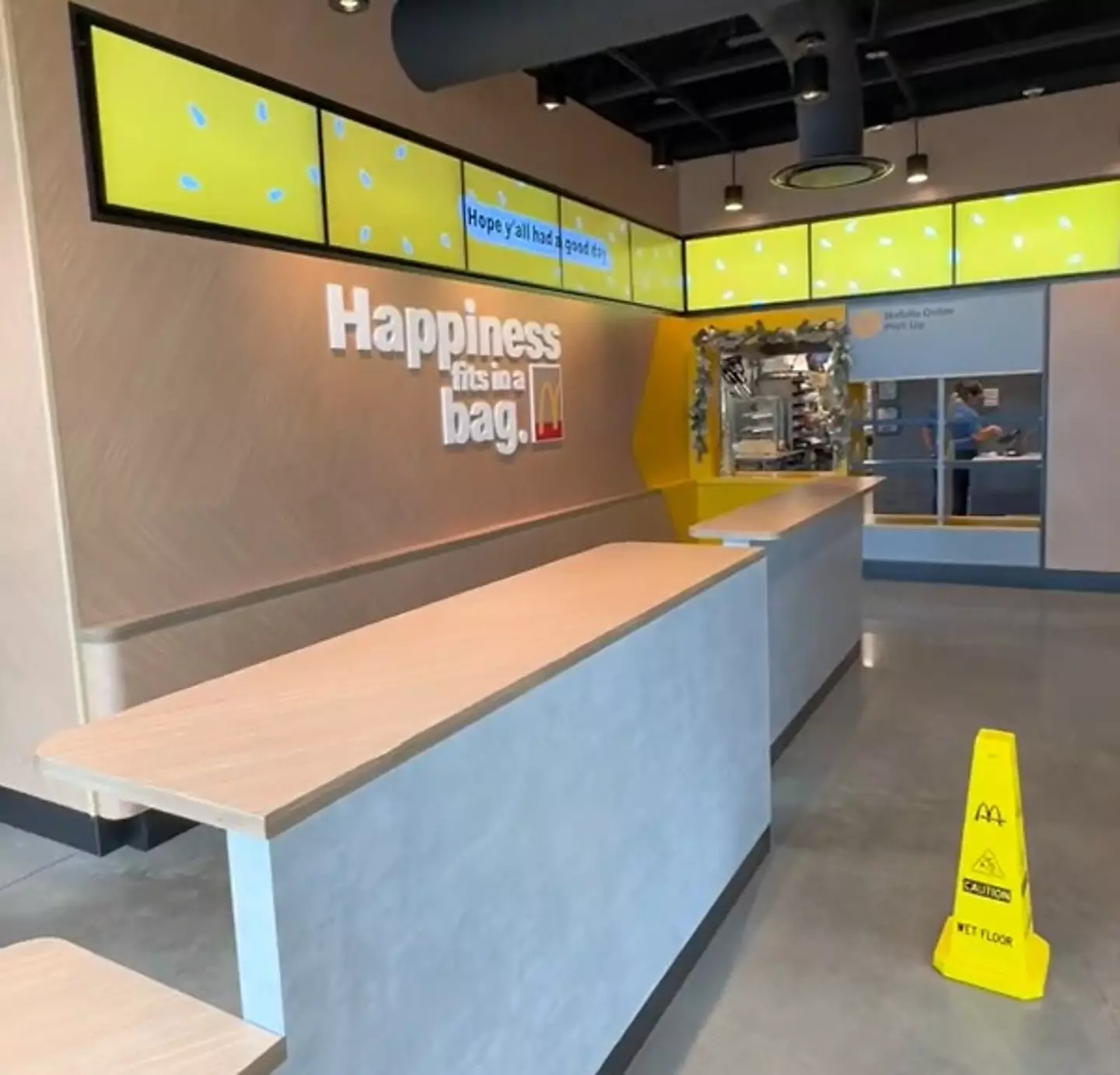 There's nowhere to sit down and nobody at the counter in this fully automated McDonald's.