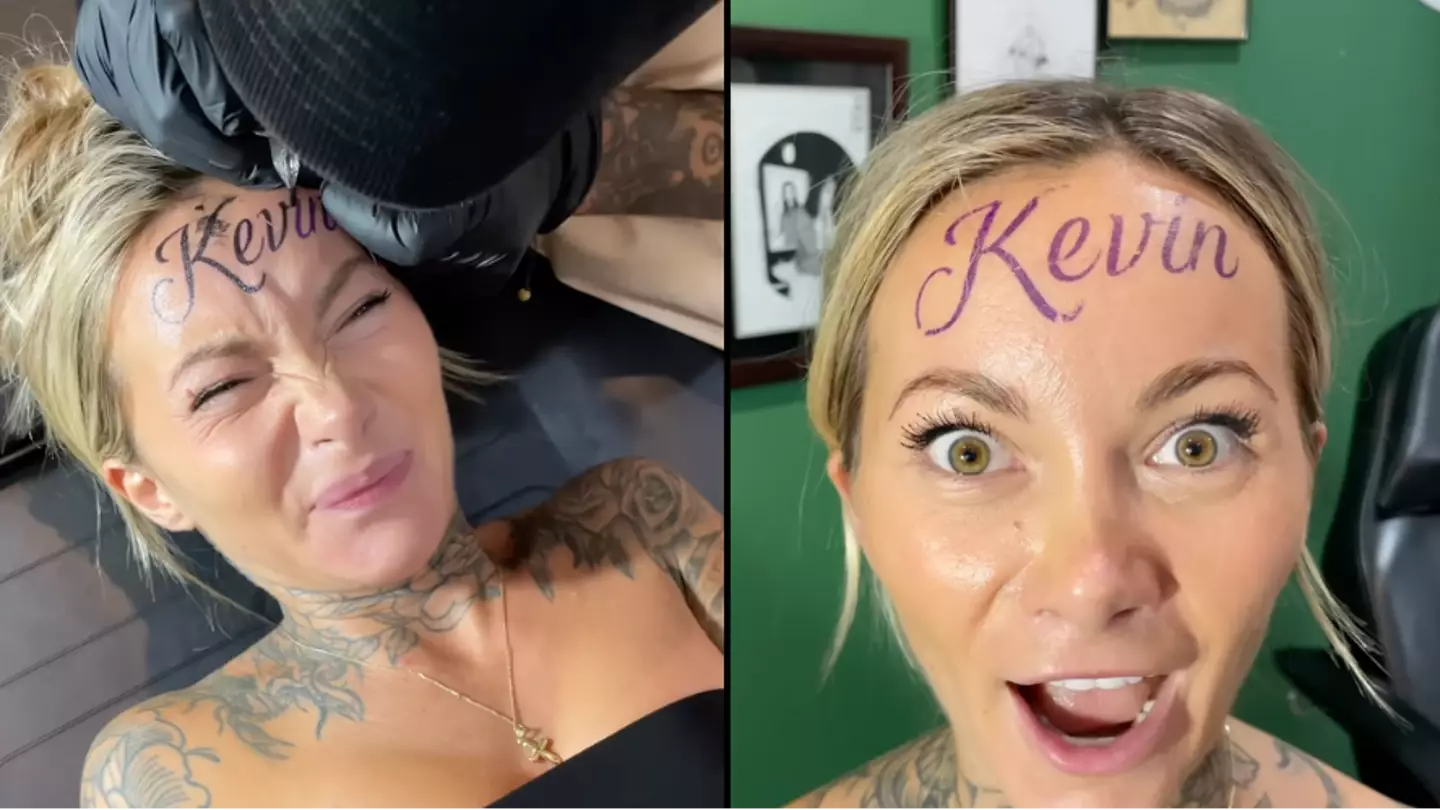 Tattoo artist debunks viral video of influencer getting boyfriend's name on forehead