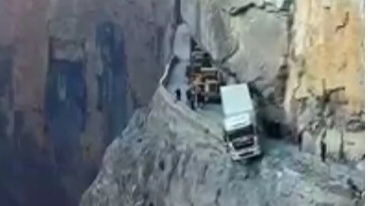 Terrifying Video Shows Lorry Dangle Off 330Ft Cliff After GPS Takes It Up Mountain Road