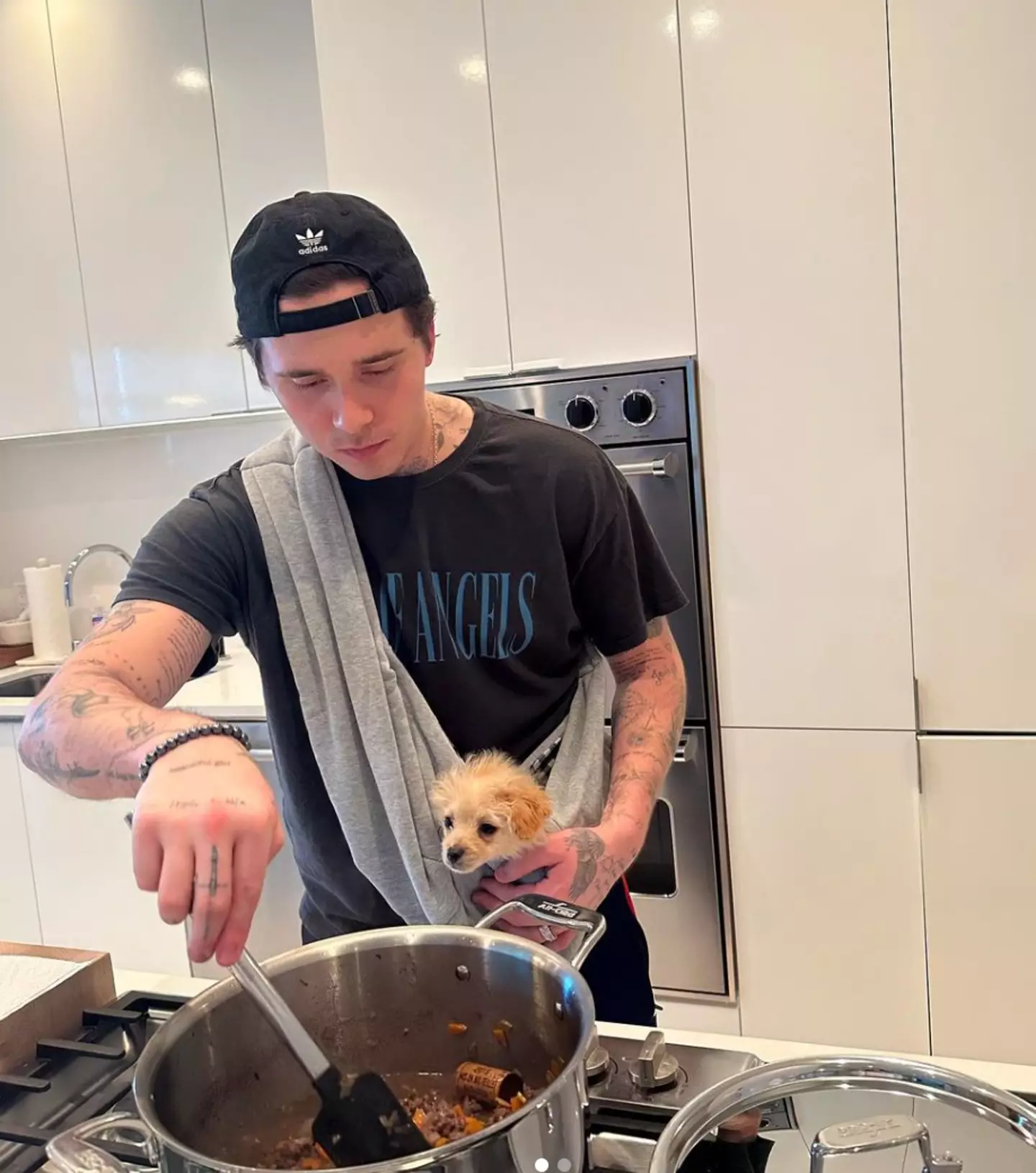 A cork could be seen floating in Brooklyn Beckham’s dish.
