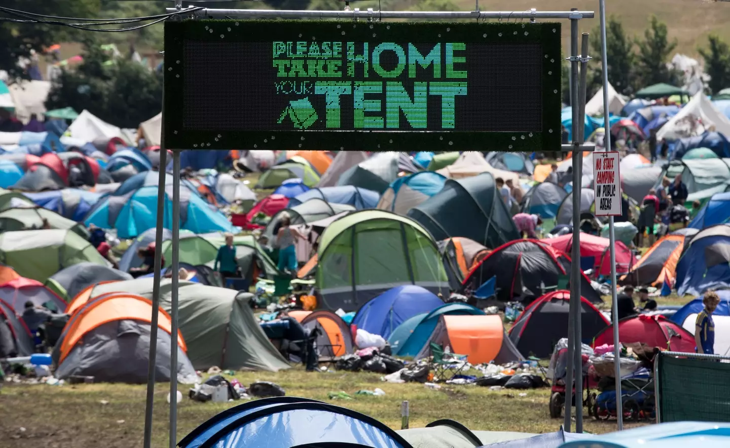 Glastonbury asks festival goers to take their tents and camping equipment with them when they leave Worthy Farm (Matt Cardy/Getty)