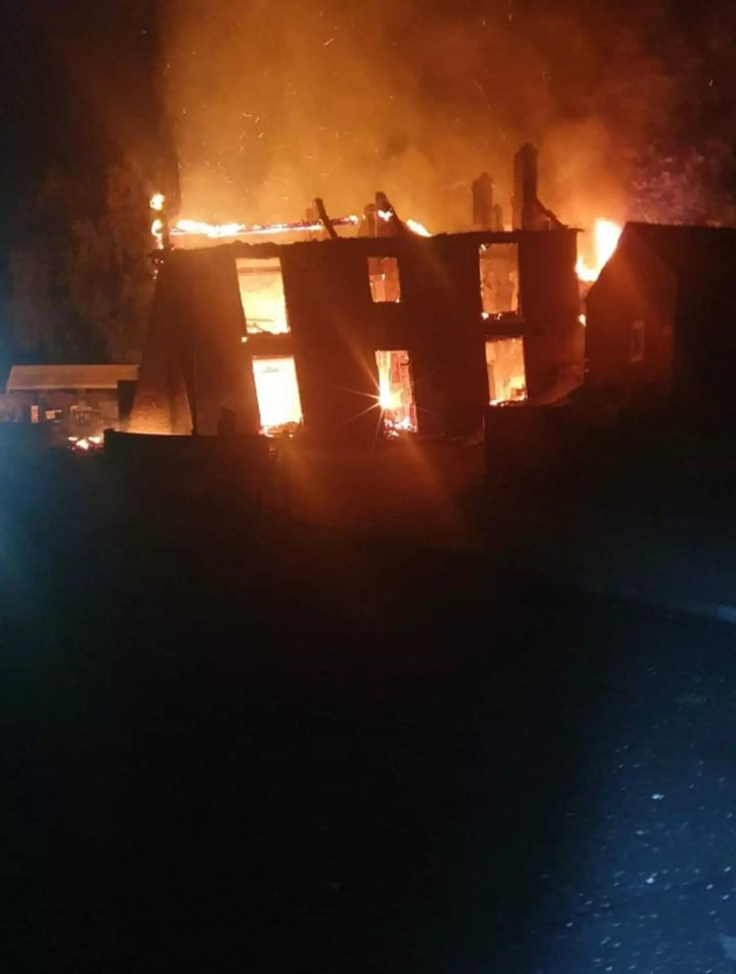 Footage of The Crooked House ablaze were shared on social media earlier this month.