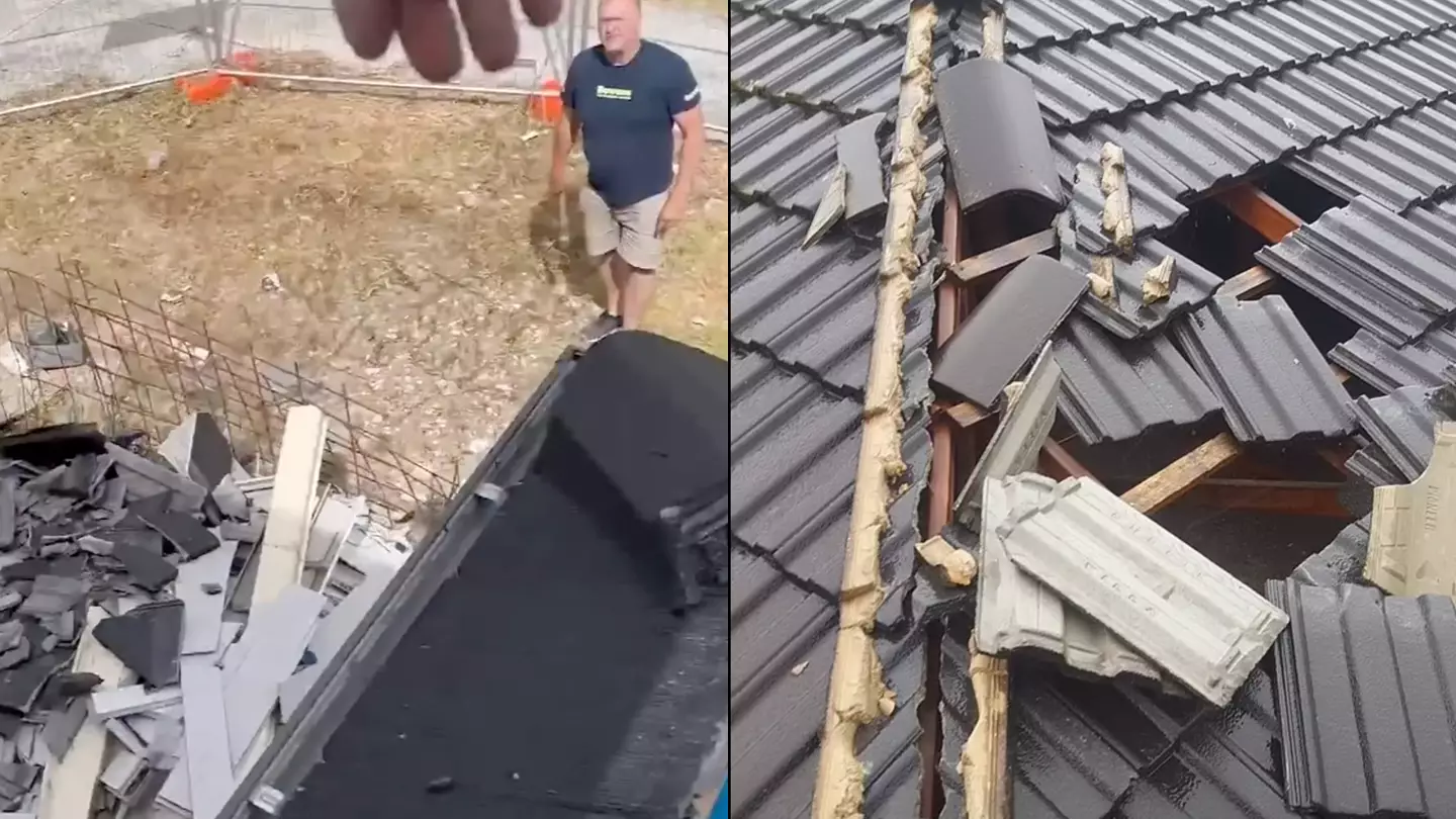 Tradesman filmed himself ripping tiles off roof in revenge act after he says he's owed nearly £4,000