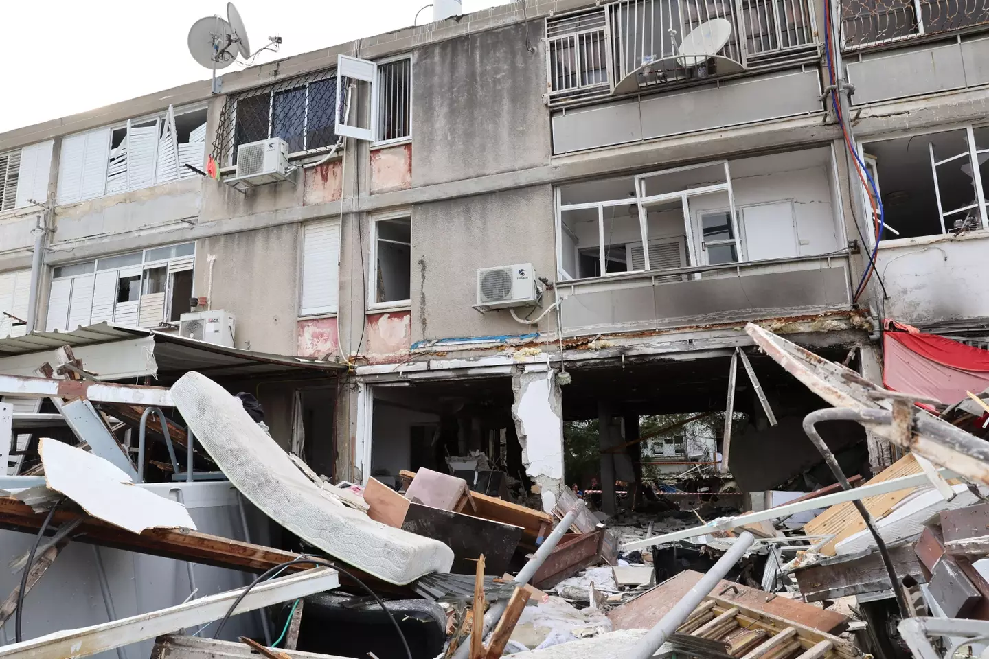 A view of the damage in the southern city of Ashkelon after a rocket hit.