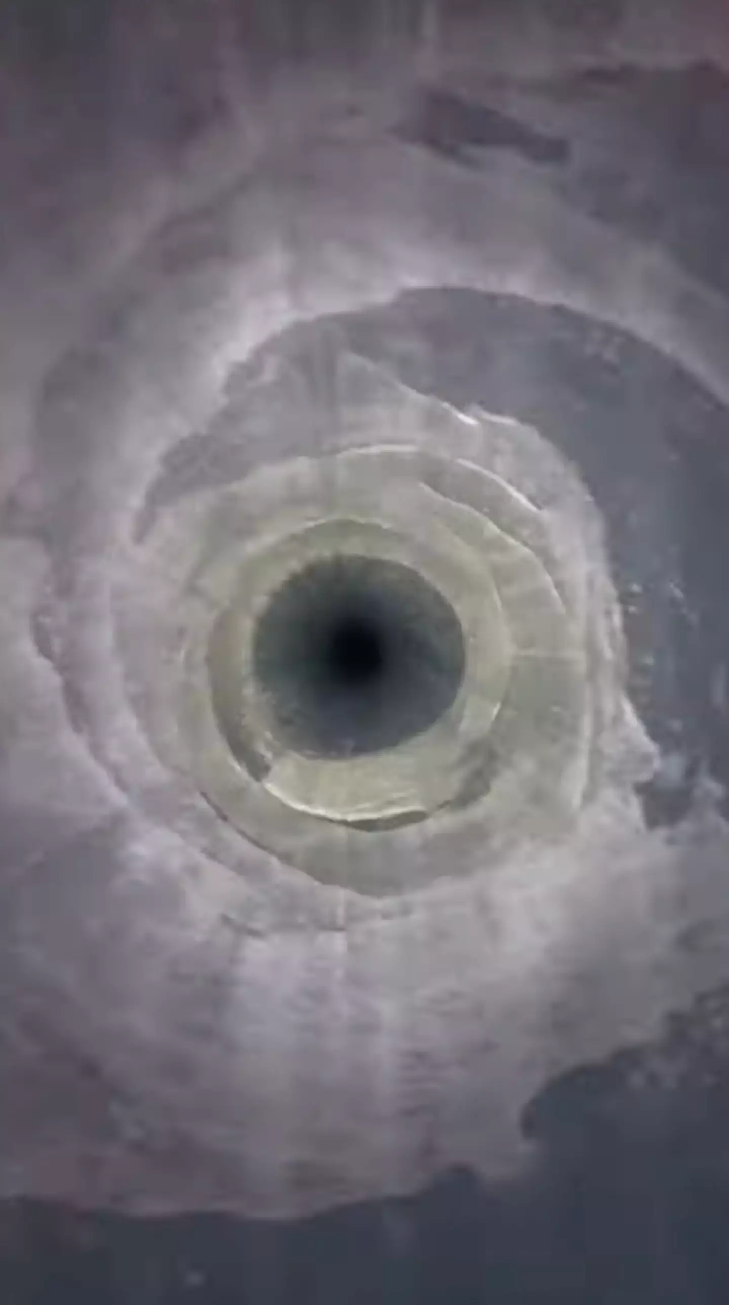 The clip showed viewers what journeying 93 metres below the surface looks like. (Storyful)
