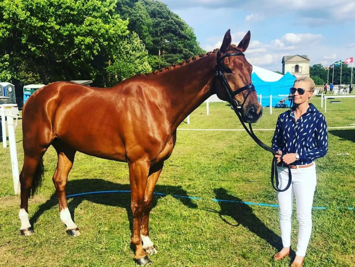 Georgie was involved in a freak accident at a recent equestrian event. (Instagram/@mrsgeorgiecampbell)