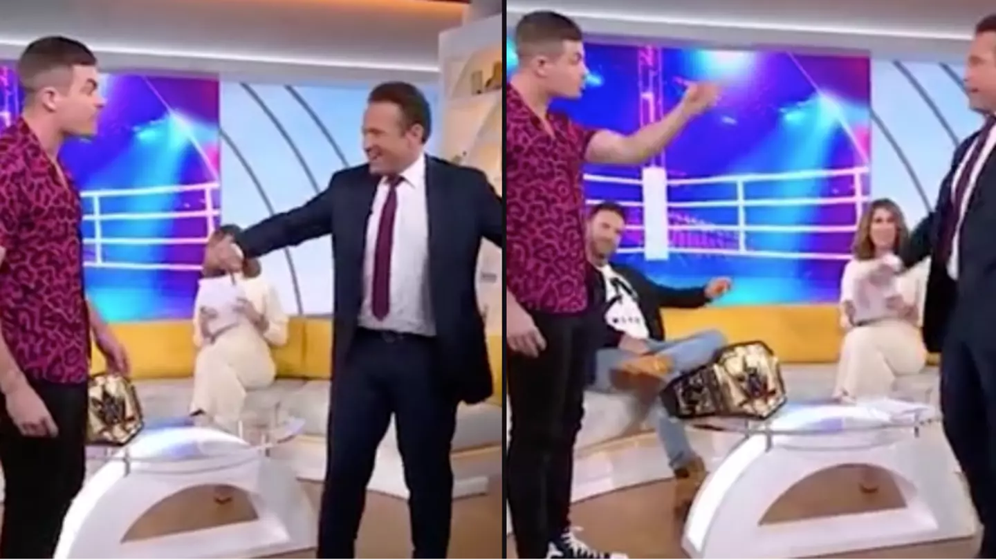 Fuming WWE wrestler threatens to punch TV host after on-air joke takes a turn