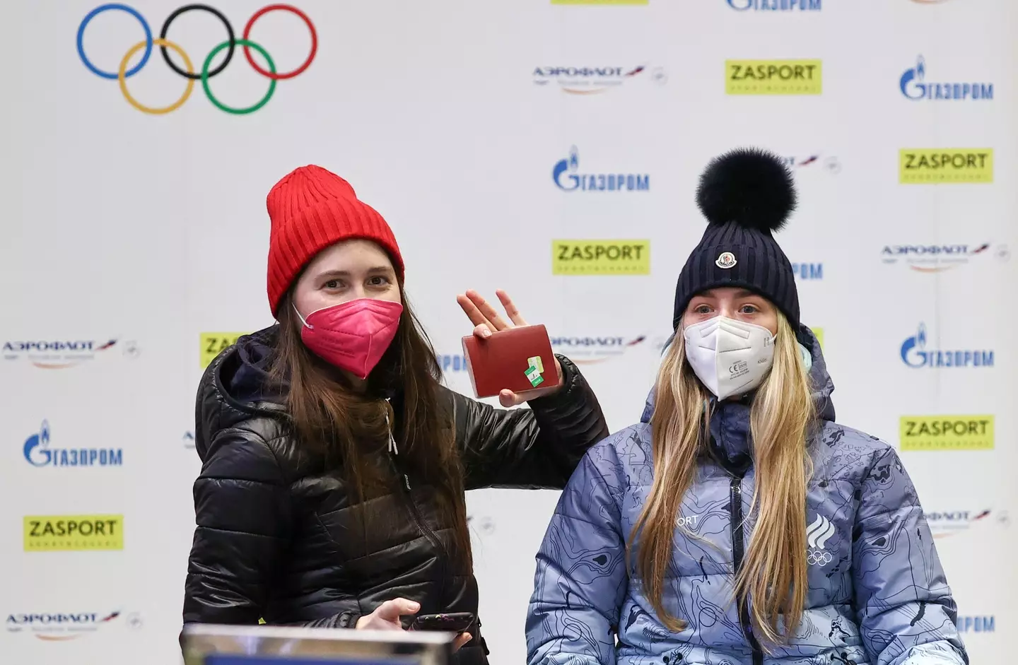 Valeria Vasnetsova, left, with teammate Svetlana Mironova at the end of last month.
