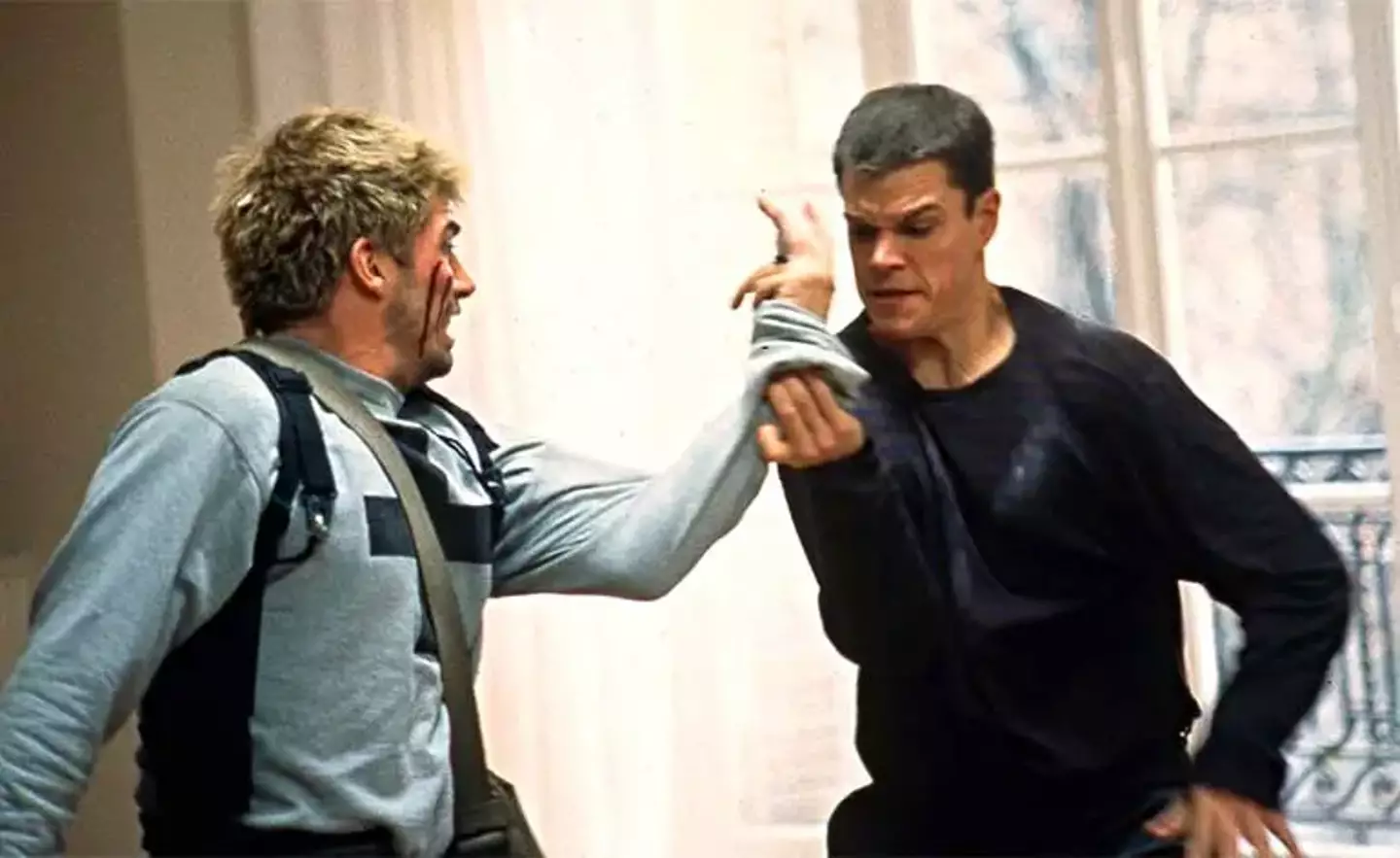 Matt Damon is used to fight scenes while playing Jason Bourne.