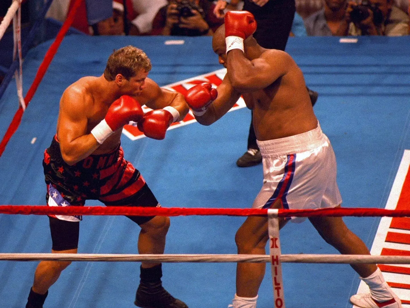 Tommy Morrison defeated George Foreman in 1993 to win the WBO heavyweight title.