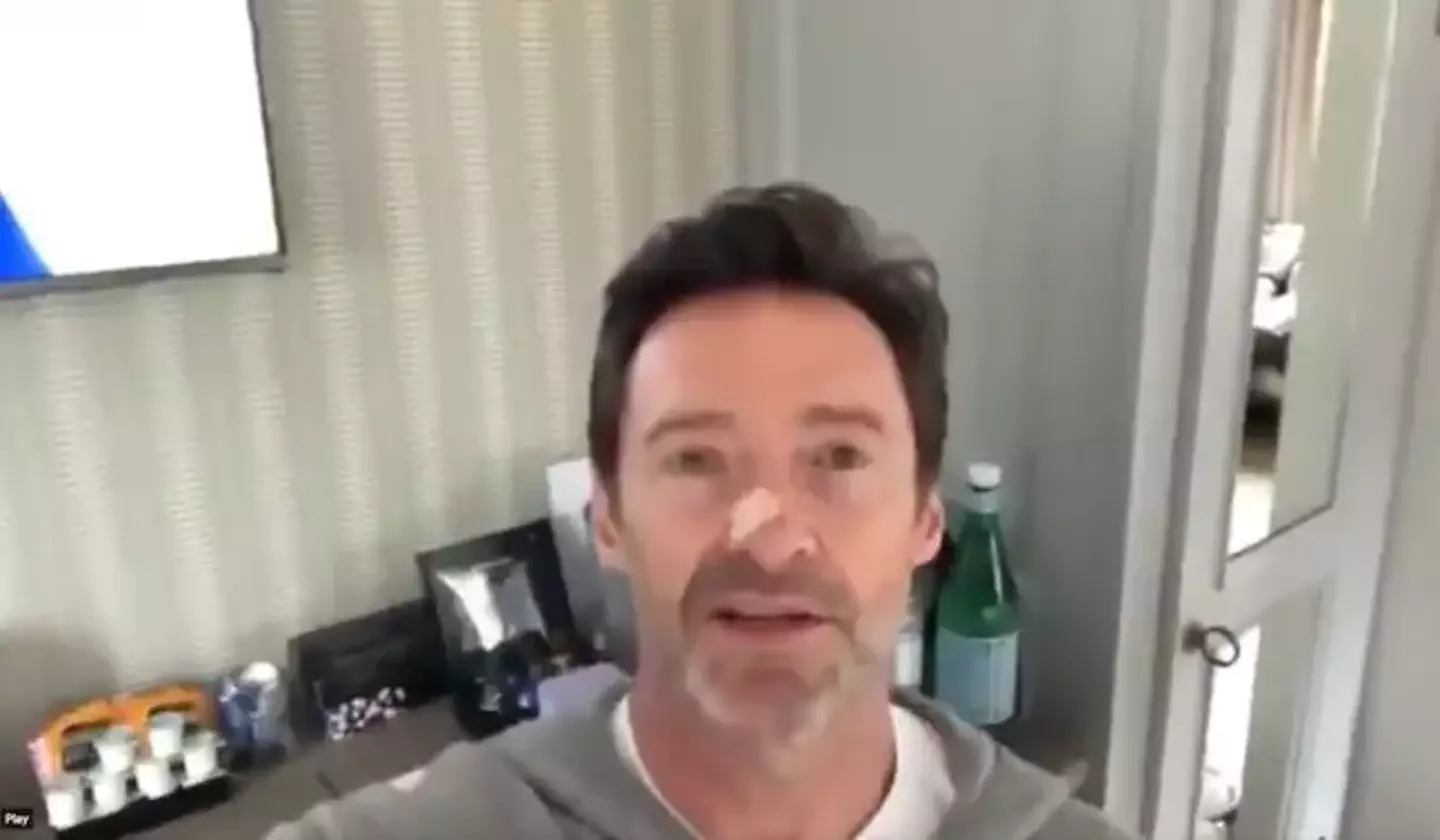 Jackman in a previous video about his battle with skin cancer.