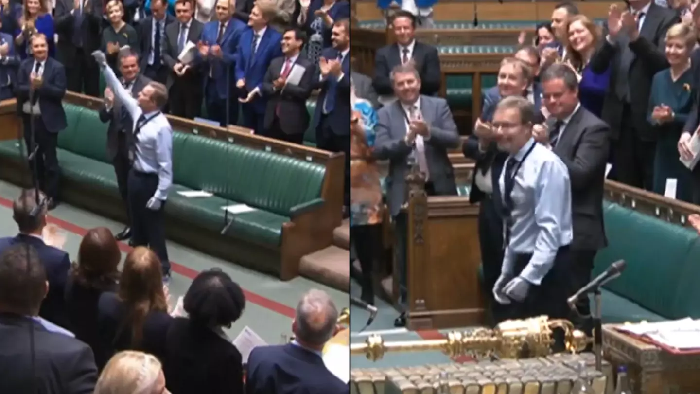 Politician clapped into Parliament after returning for first time since losing hands and feet