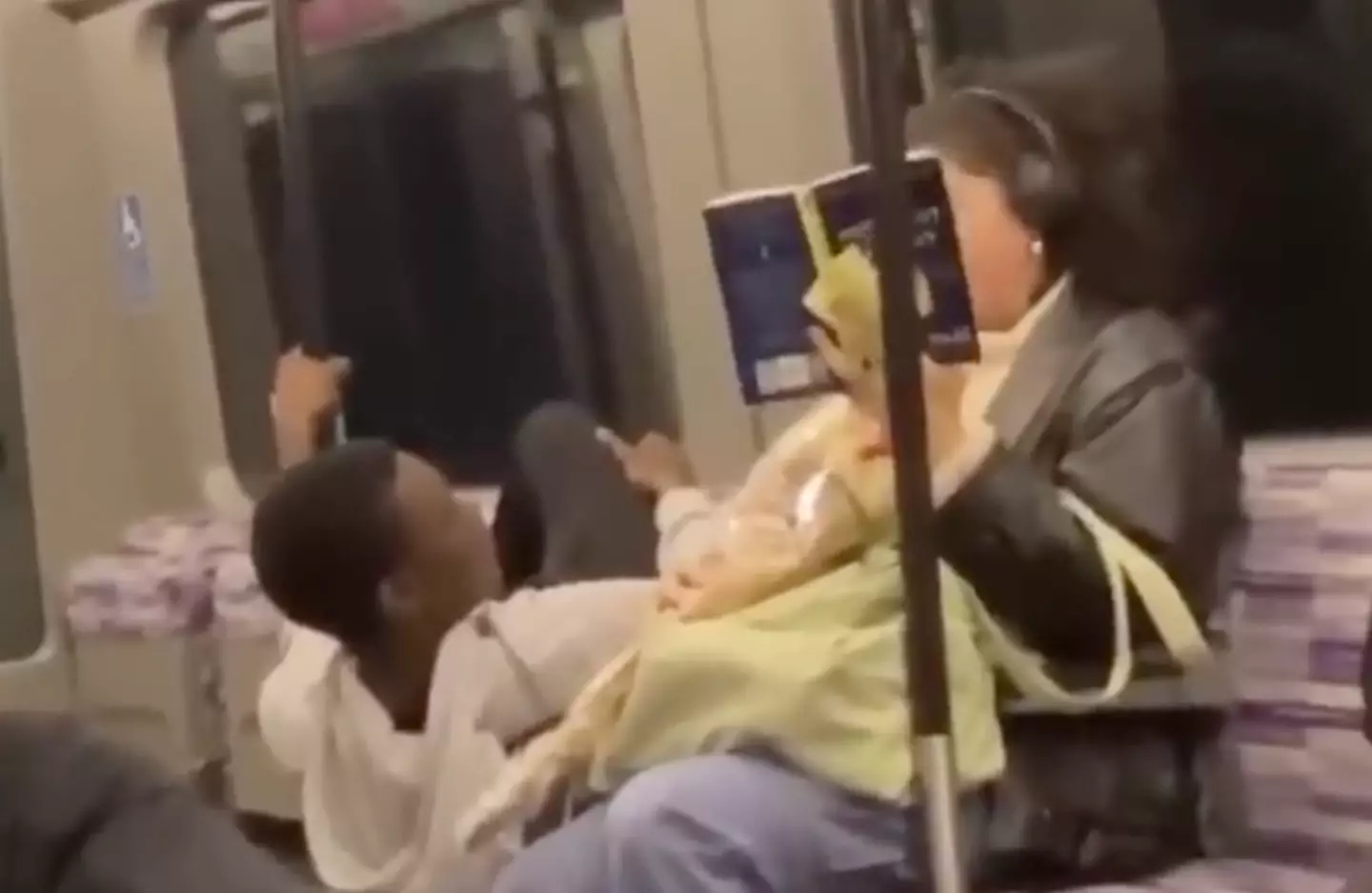 Another video shows the TikTok trying to speak to passengers on public transport.