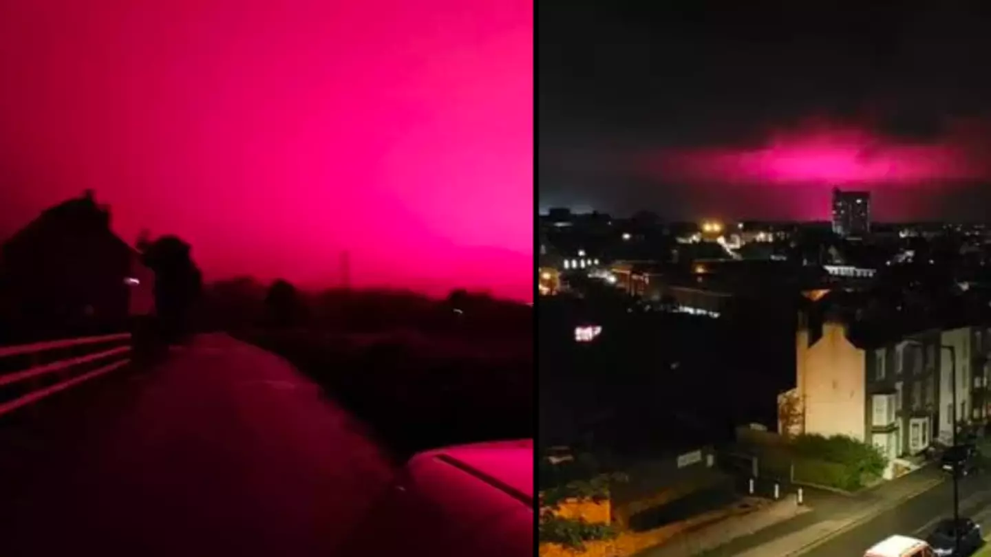 Locals feared it was the end of the world after sky glows bright pink